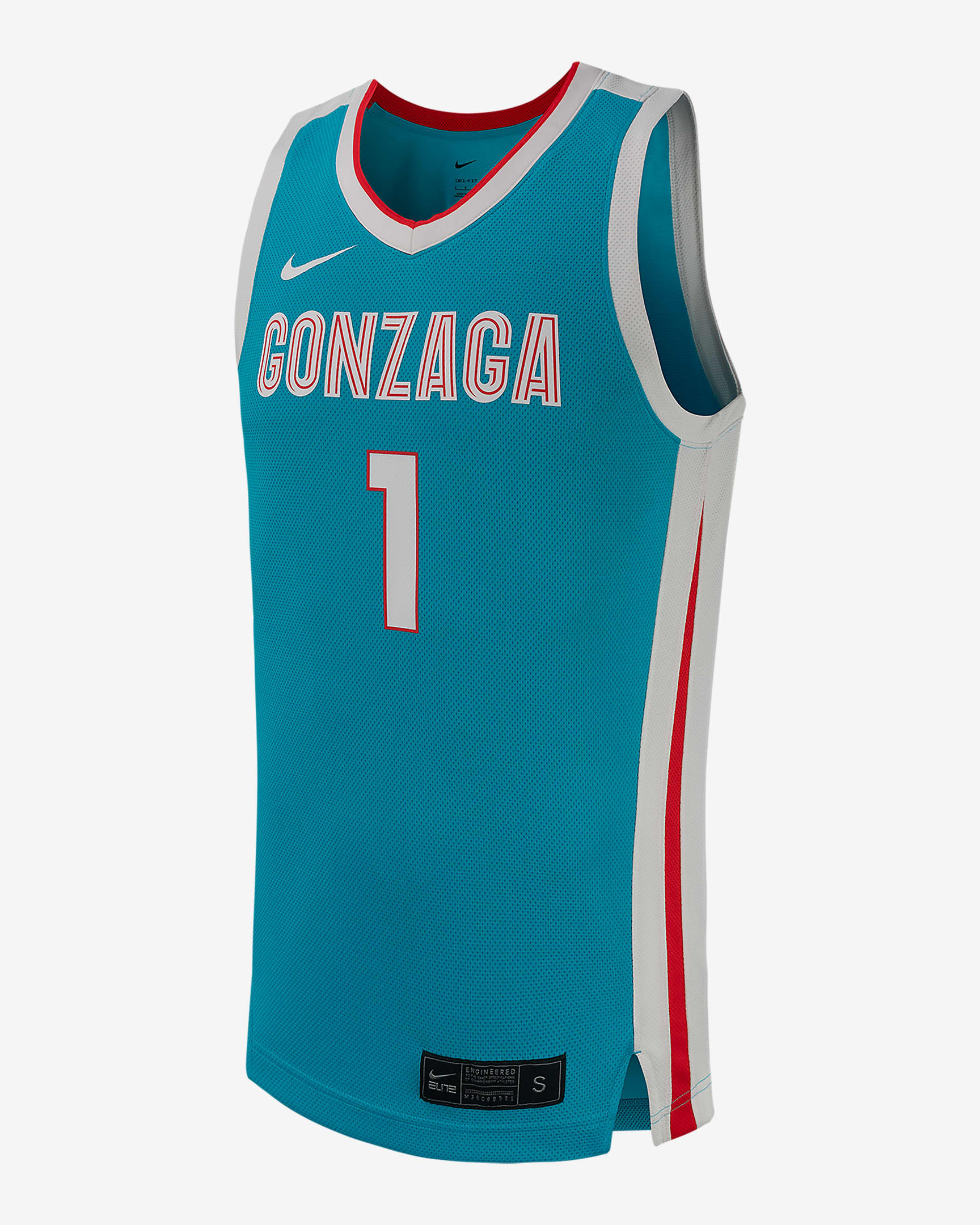 Jersey de básquetbol universitario Nike Replica para hombre Gonzaga - Turquesa oscuro