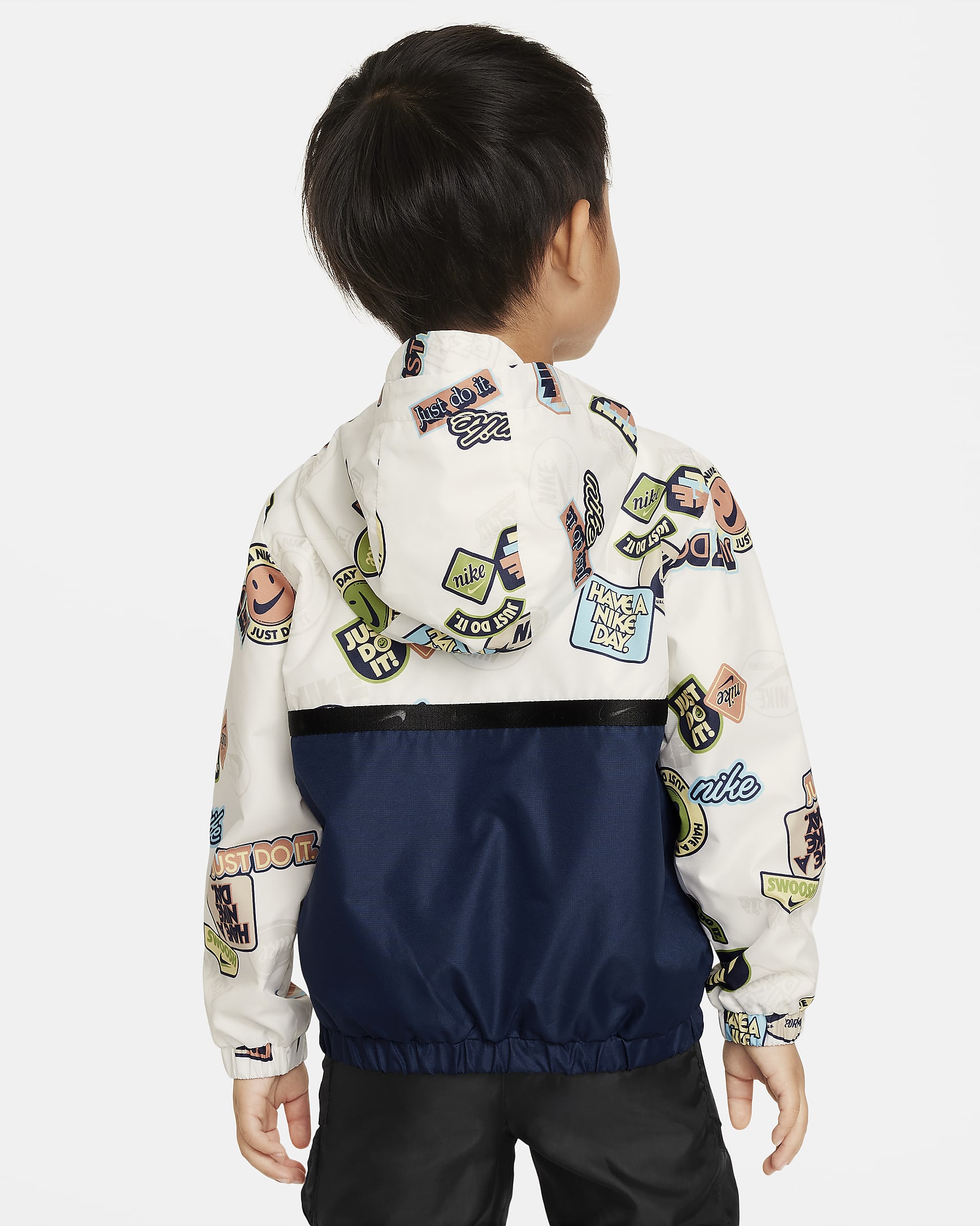 Nike Half-Zip Print Blocked Anorak Toddler Jacket - Sail