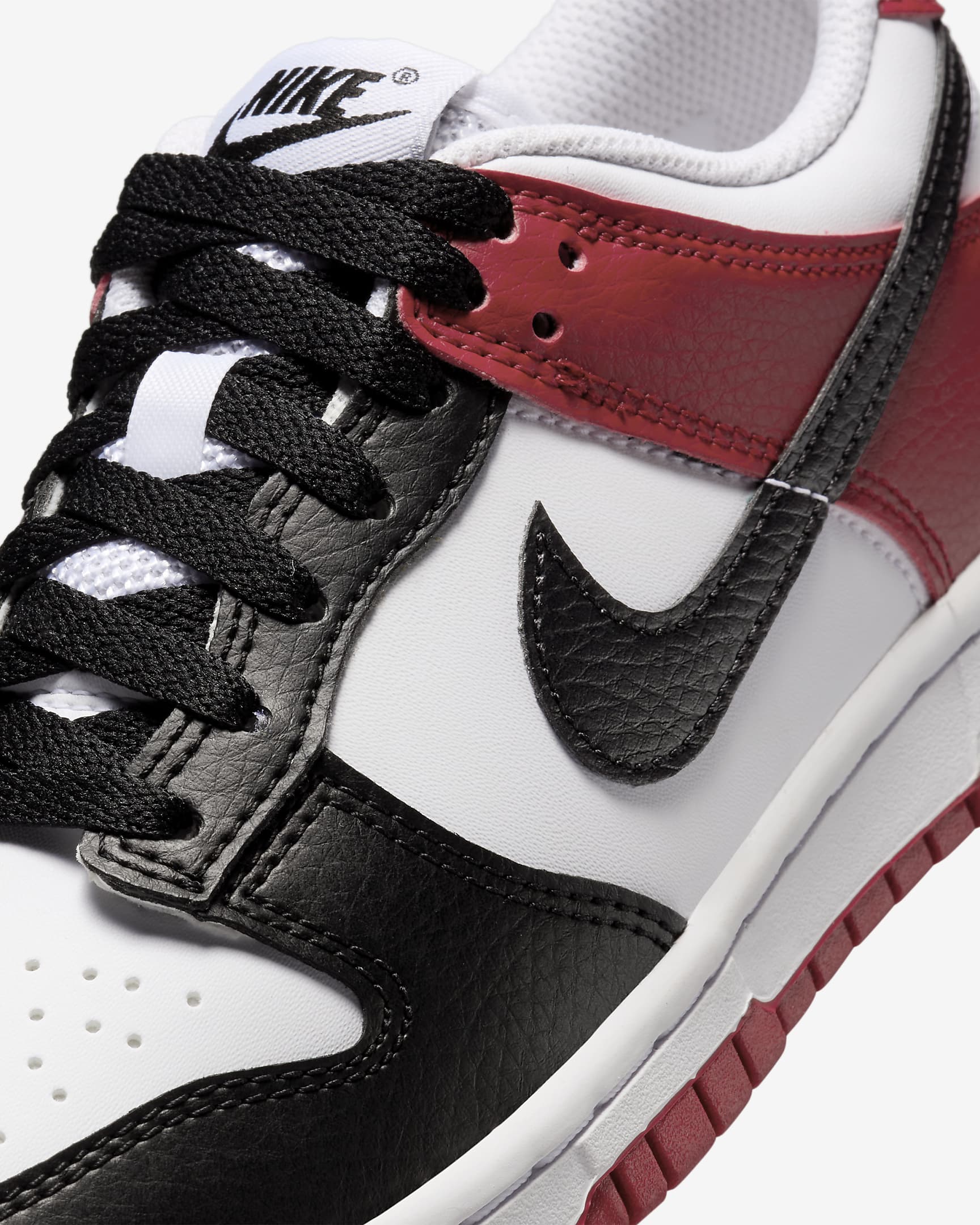 Nike Dunk Low Big Kids' Shoes - Gym Red/White/Black