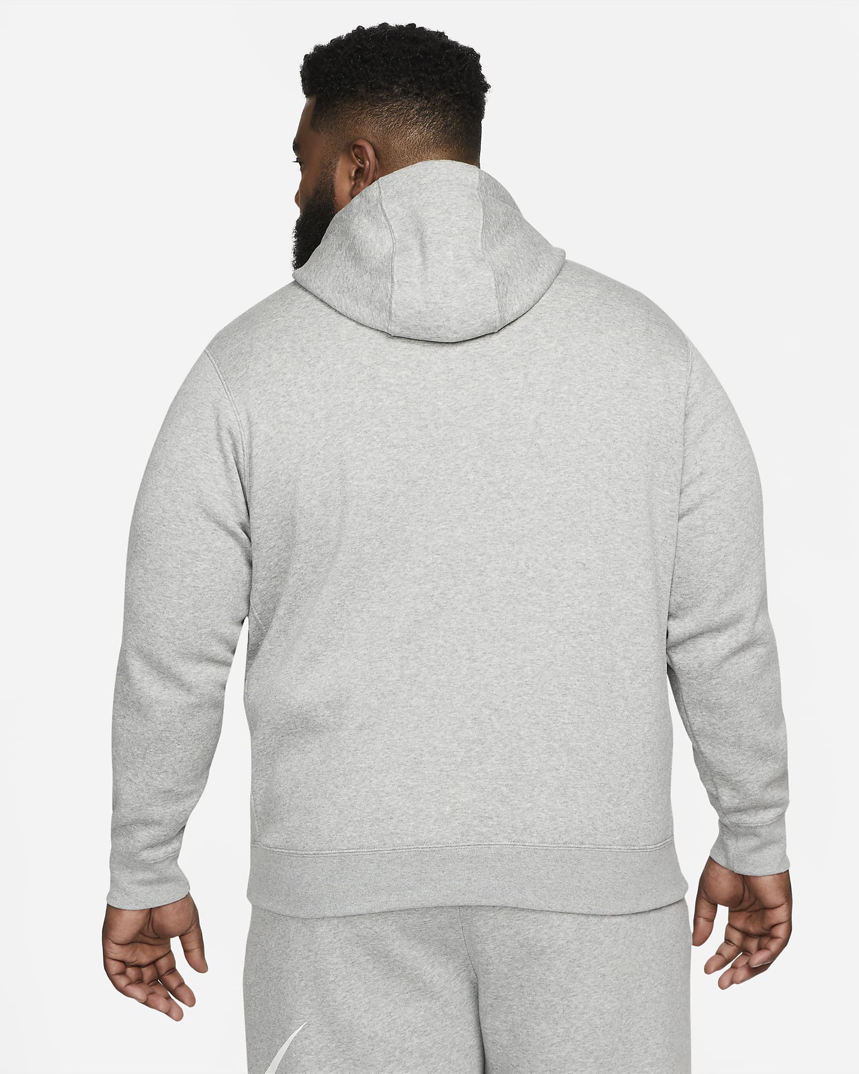 Nike Sportswear Club Fleece Hoodie - Dark Grey Heather/Matte Silver/Weiß