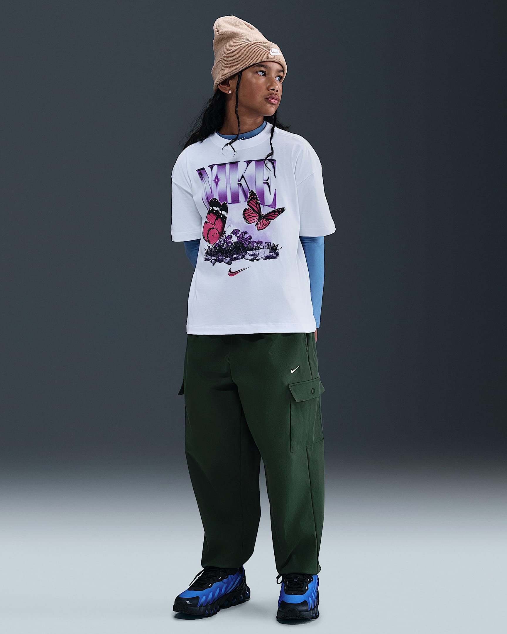 Nike Sportswear cargonadrág lányoknak - Fir/Fehér