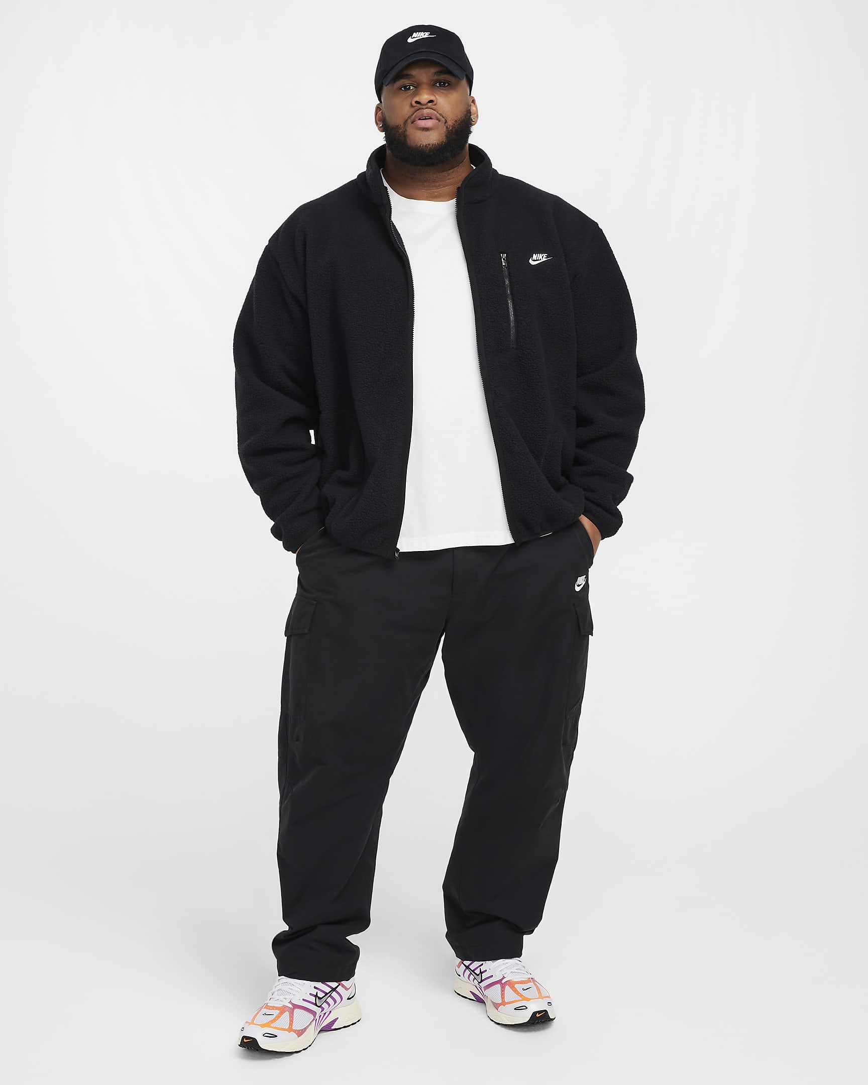 Nike Sportswear Club Men's Fleece Jacket - Black/White