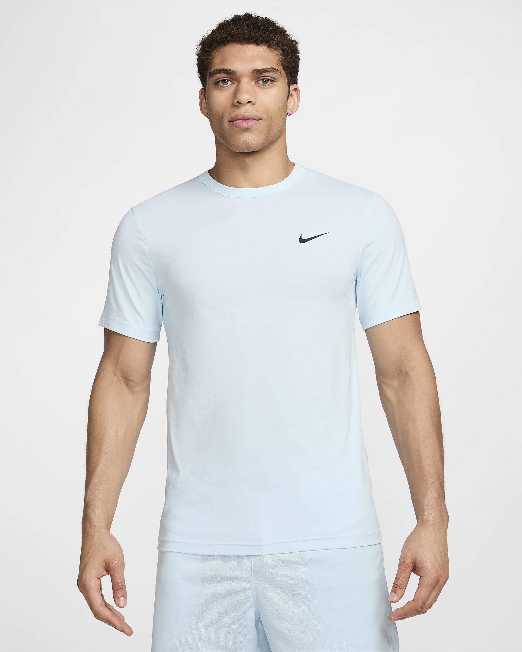 Kortærmet Nike Hyverse Dri-FIT UV-overdel til mænd - Glacier Blue/sort