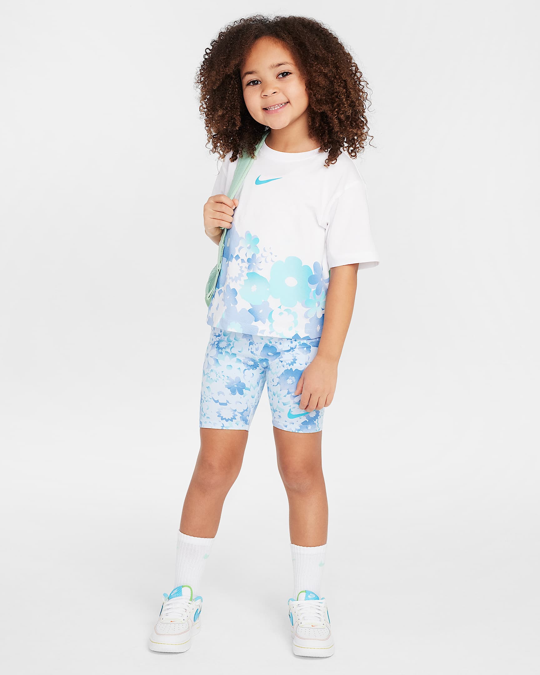 Ensemble deux pièces avec cycliste imprimé Nike Flow-Ral pour enfant - Blue Tint