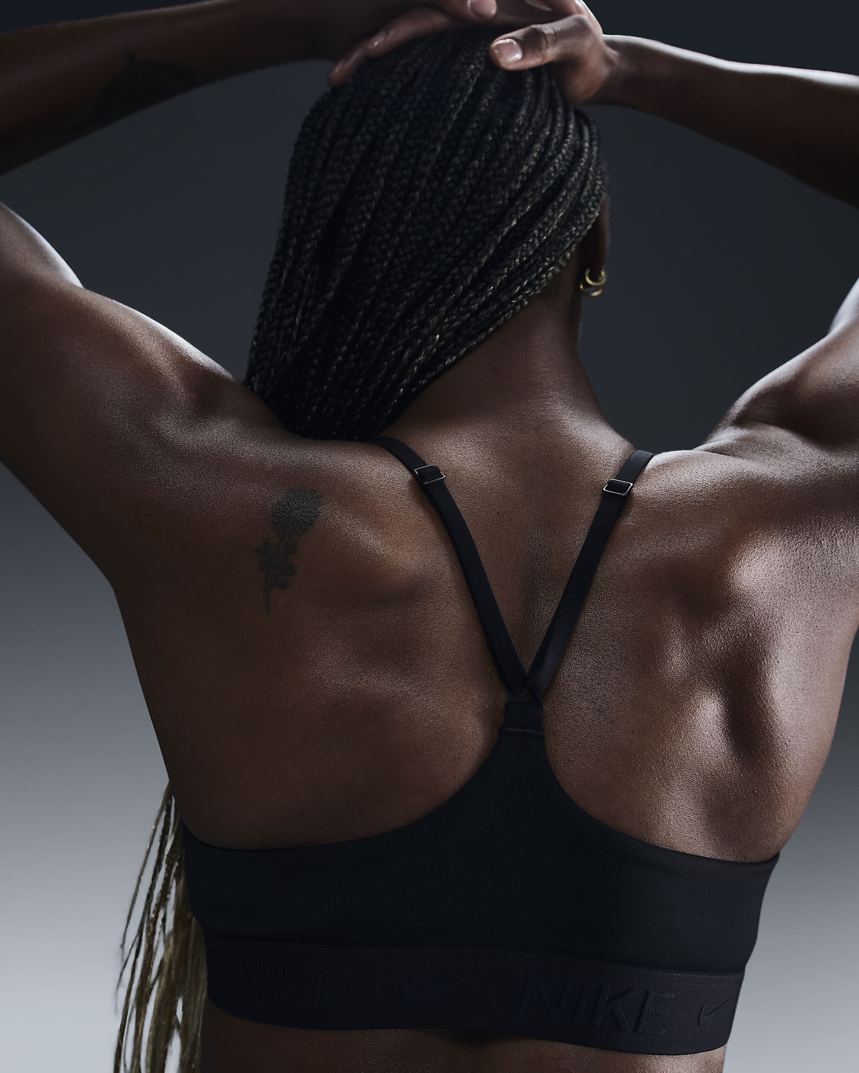 Brassière de sport réglable rembourrée à maintien léger Nike Indy pour femme - Noir/Noir/Noir