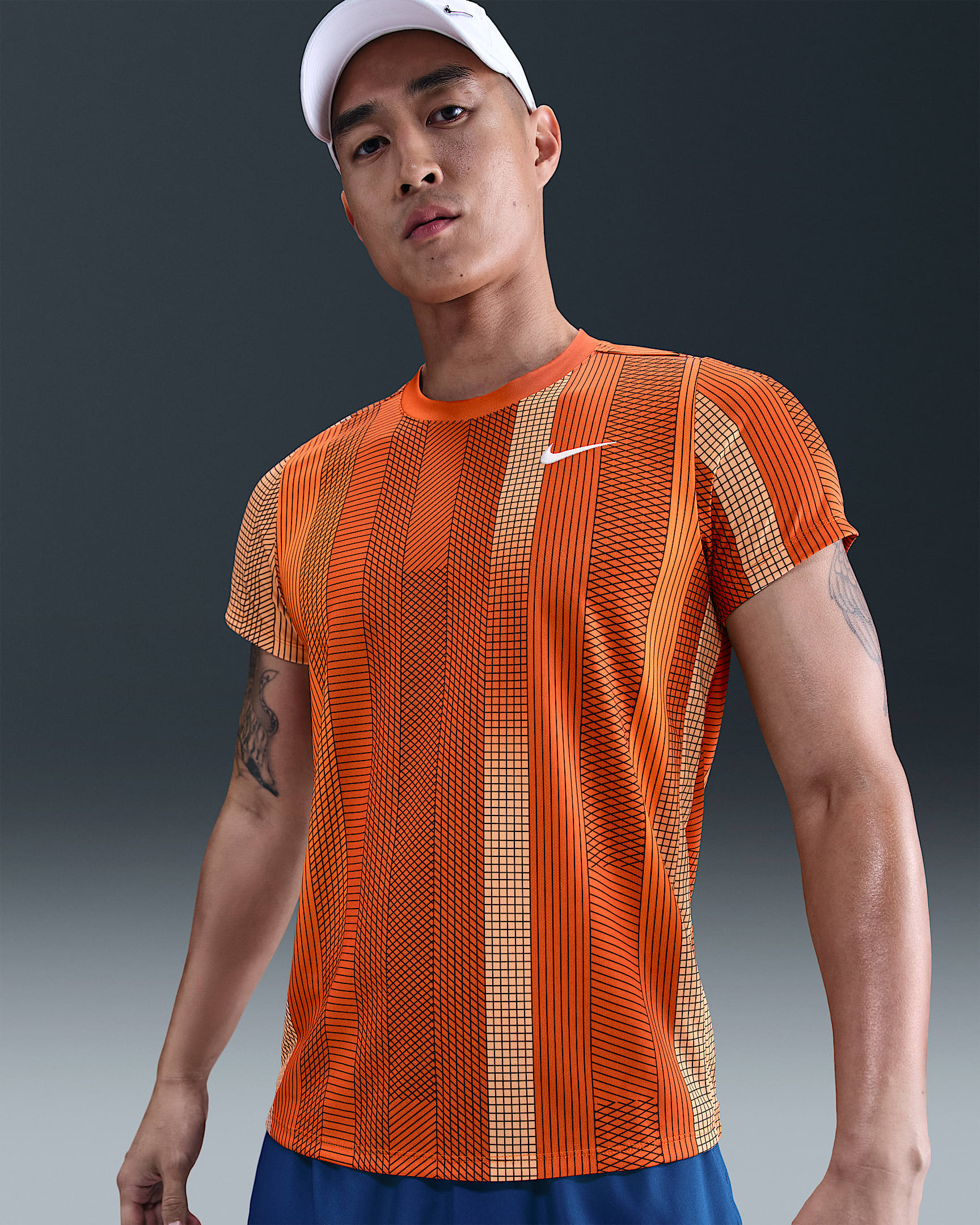 NikeCourt Victory Men's Dri-FIT Tennis Top - Campfire Orange/White