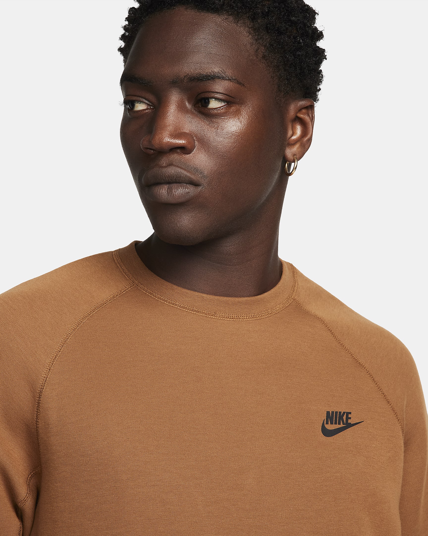 Nike Sportswear Tech Fleece Men's Crew - Light British Tan/Black