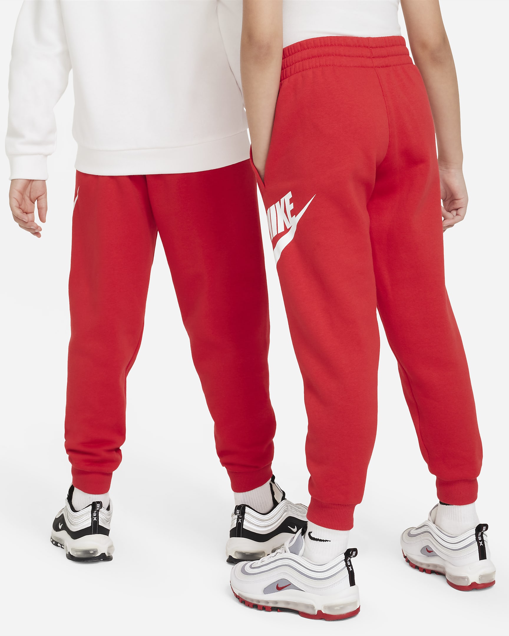 Joggers para niños talla grande Nike Club Fleece - Rojo universitario/Blanco