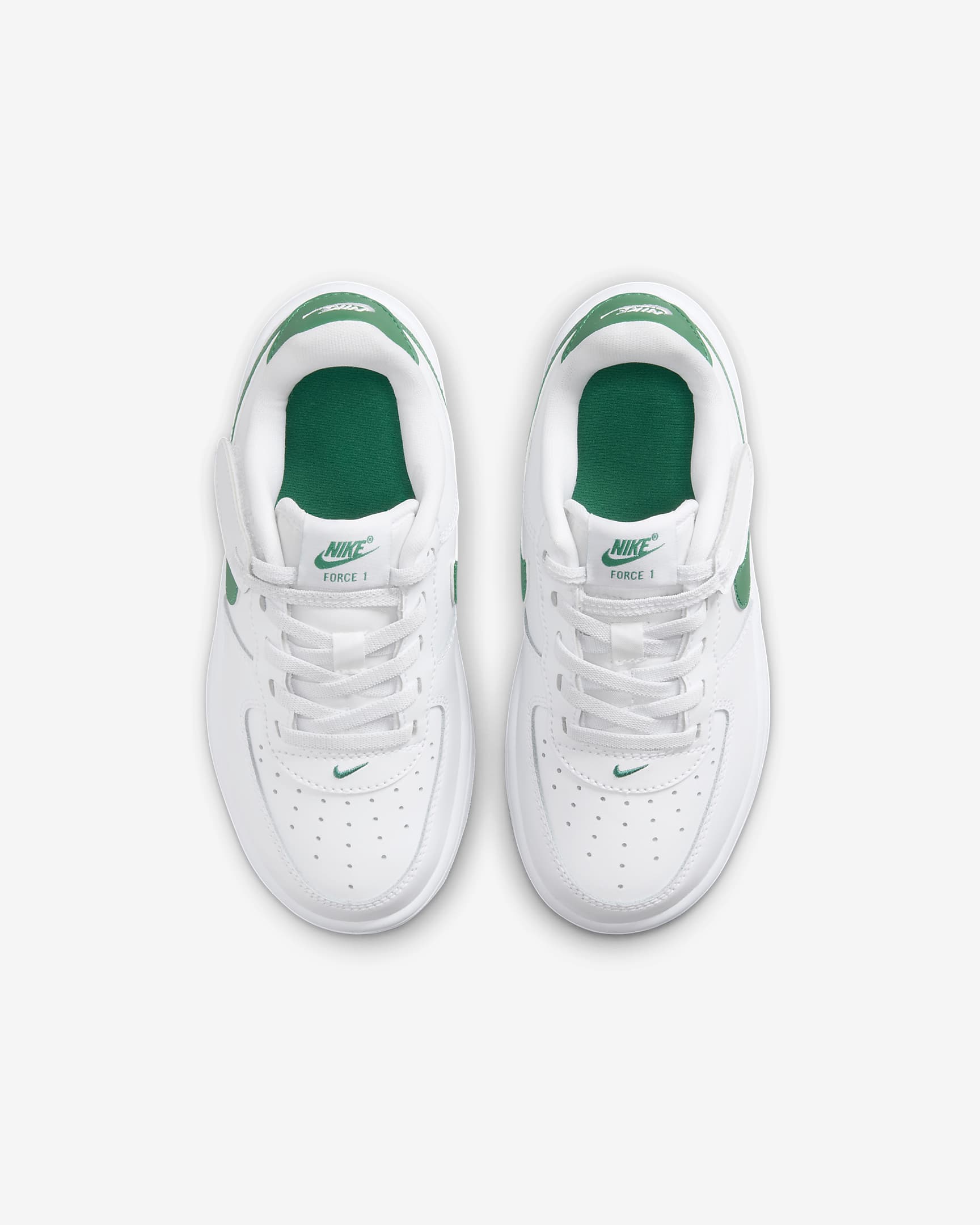 Nike Force 1 Low EasyOn Little Kids' Shoes - White/White/Malachite