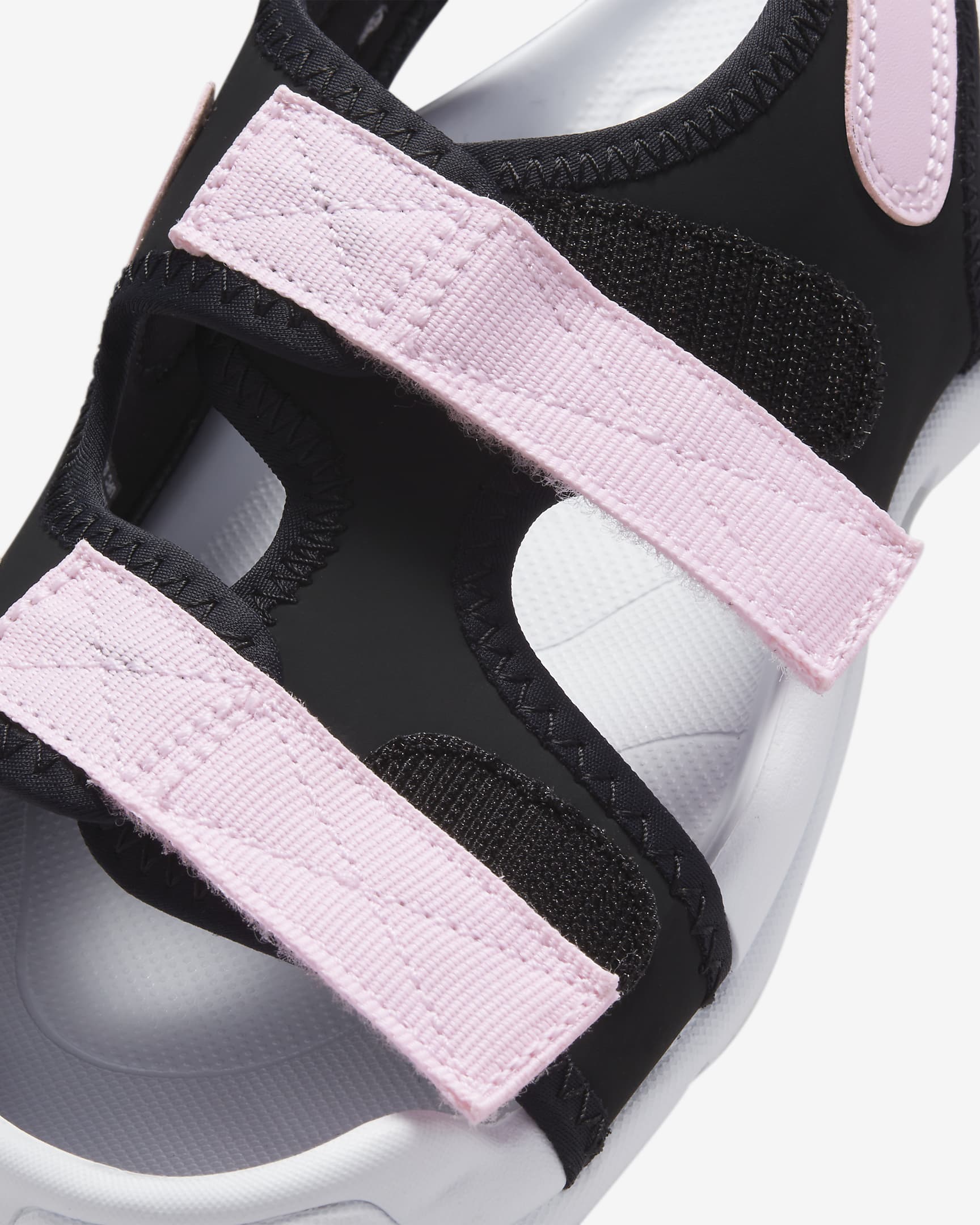 Nike Sunray Adjust 6 Older Kids' Slides - Black/White/Pink Foam