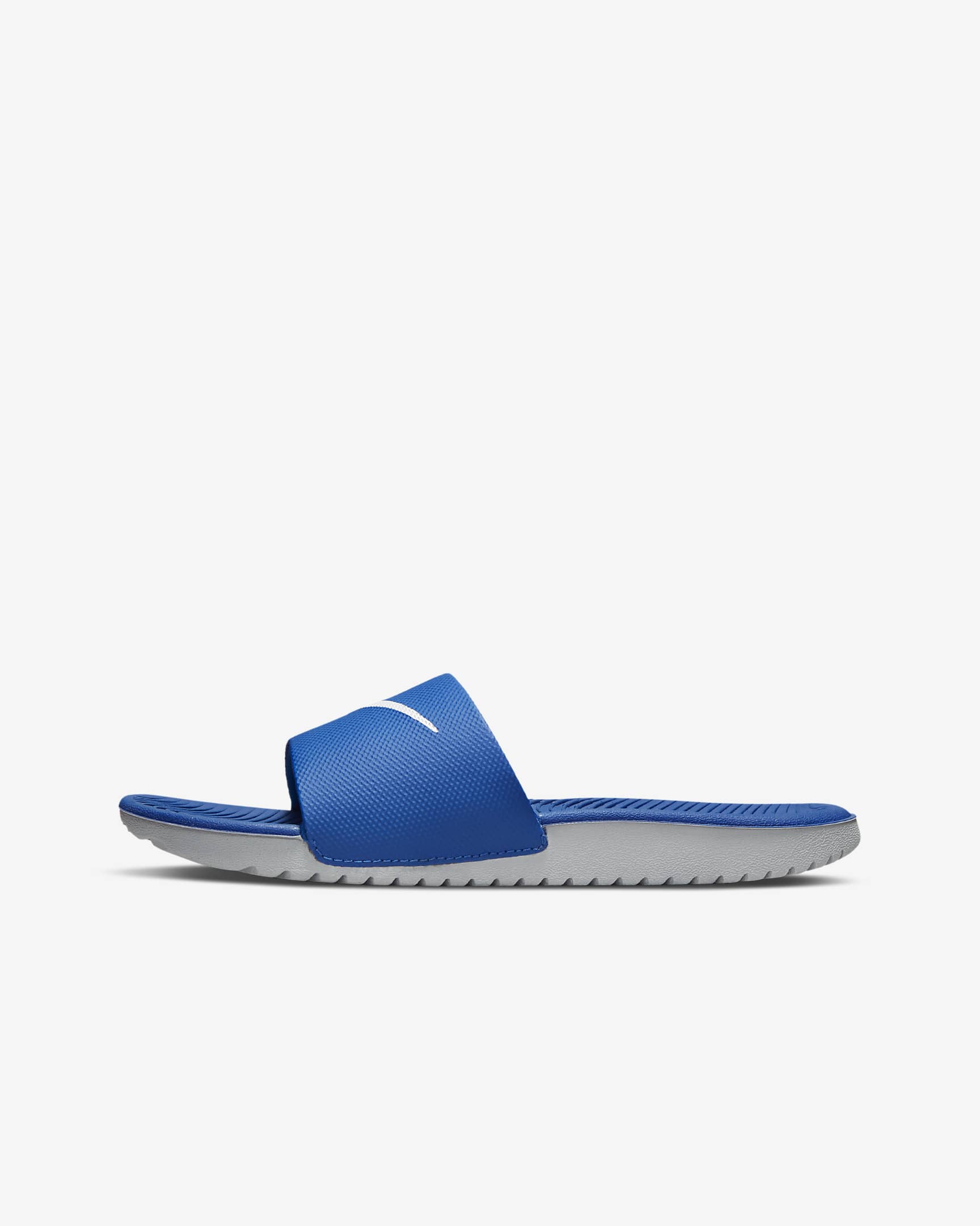 Claquette Nike Kawa pour enfant/ado - Hyper Cobalt/Blanc