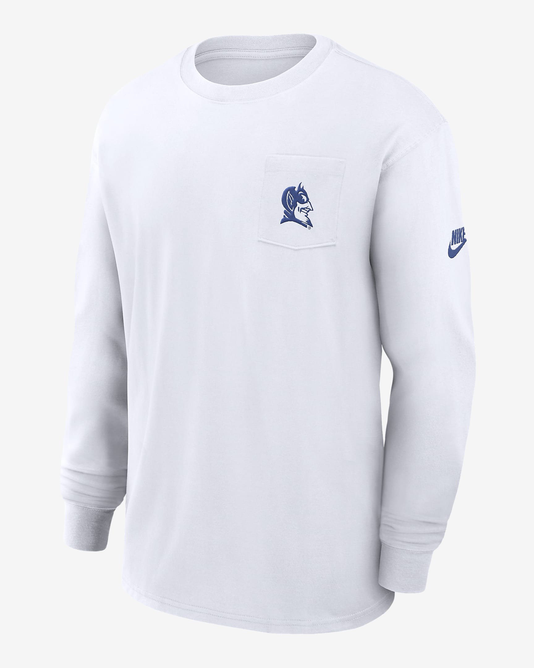 Duke Blue Devils Legacy Max90 Pocket Men's Nike College Long-Sleeve T-Shirt - White