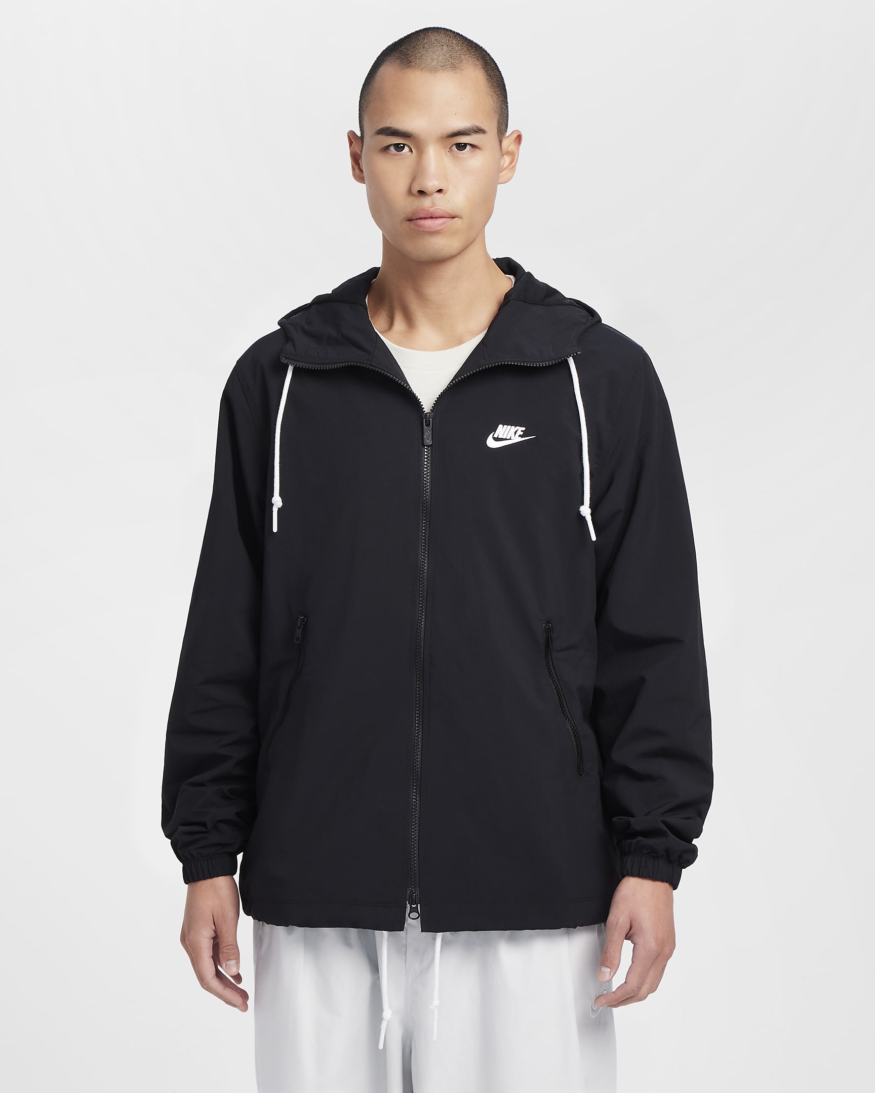 Nike Club Men's Full-Zip Woven Jacket - Black/White