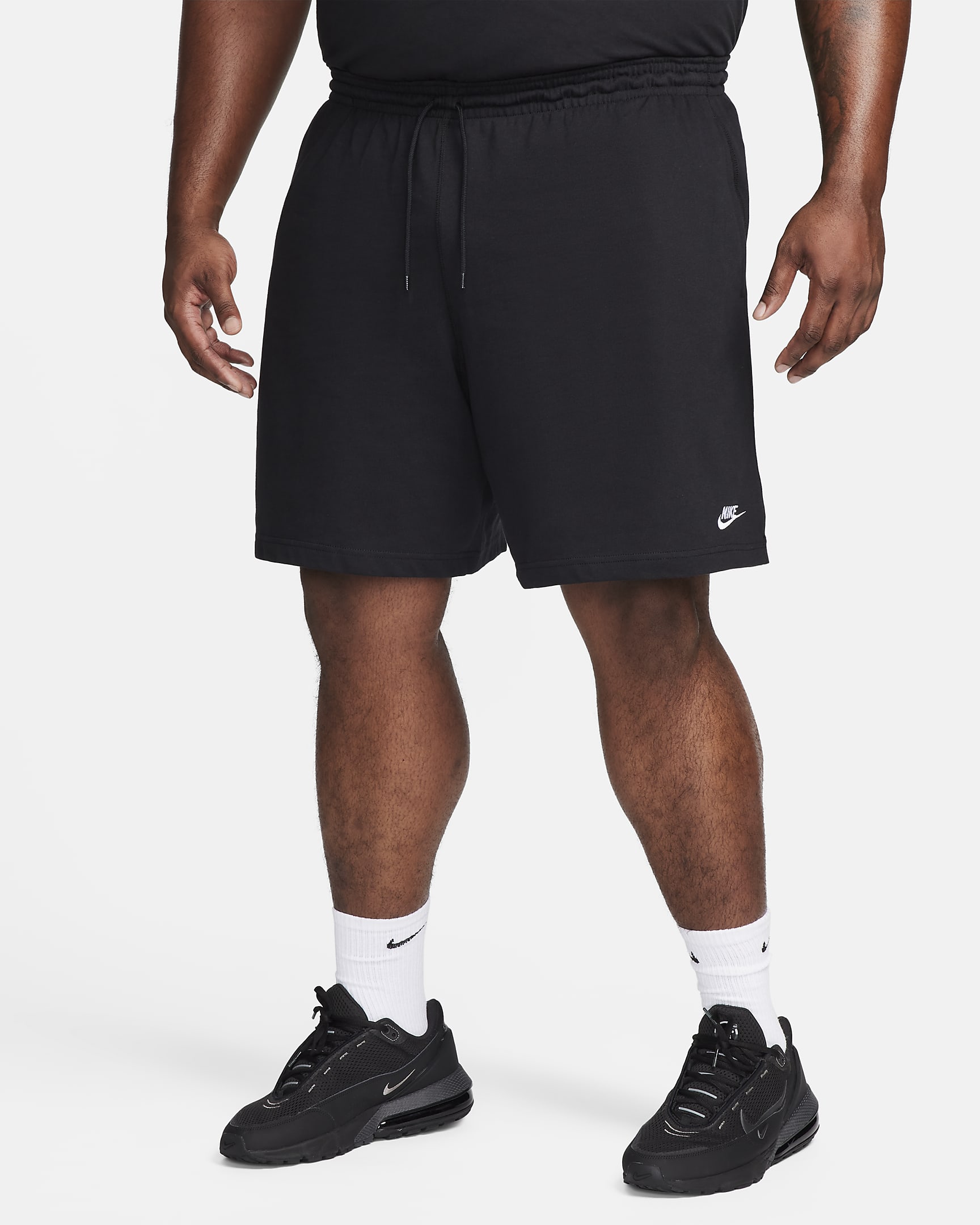 Nike Club knit herenshorts - Zwart/Wit