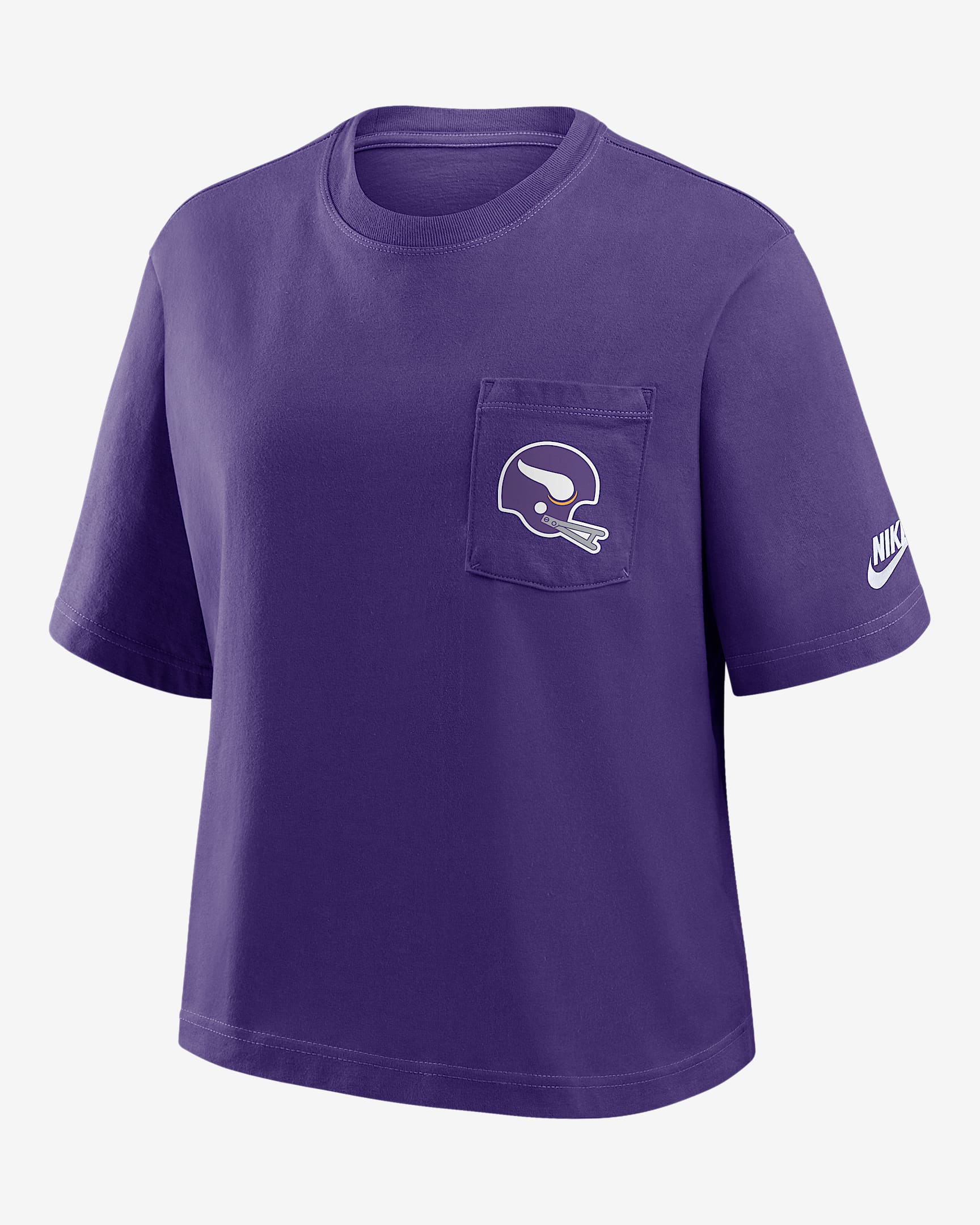Minnesota Vikings Rewind Pocket Boxy Women's Nike NFL T-Shirt - Purple