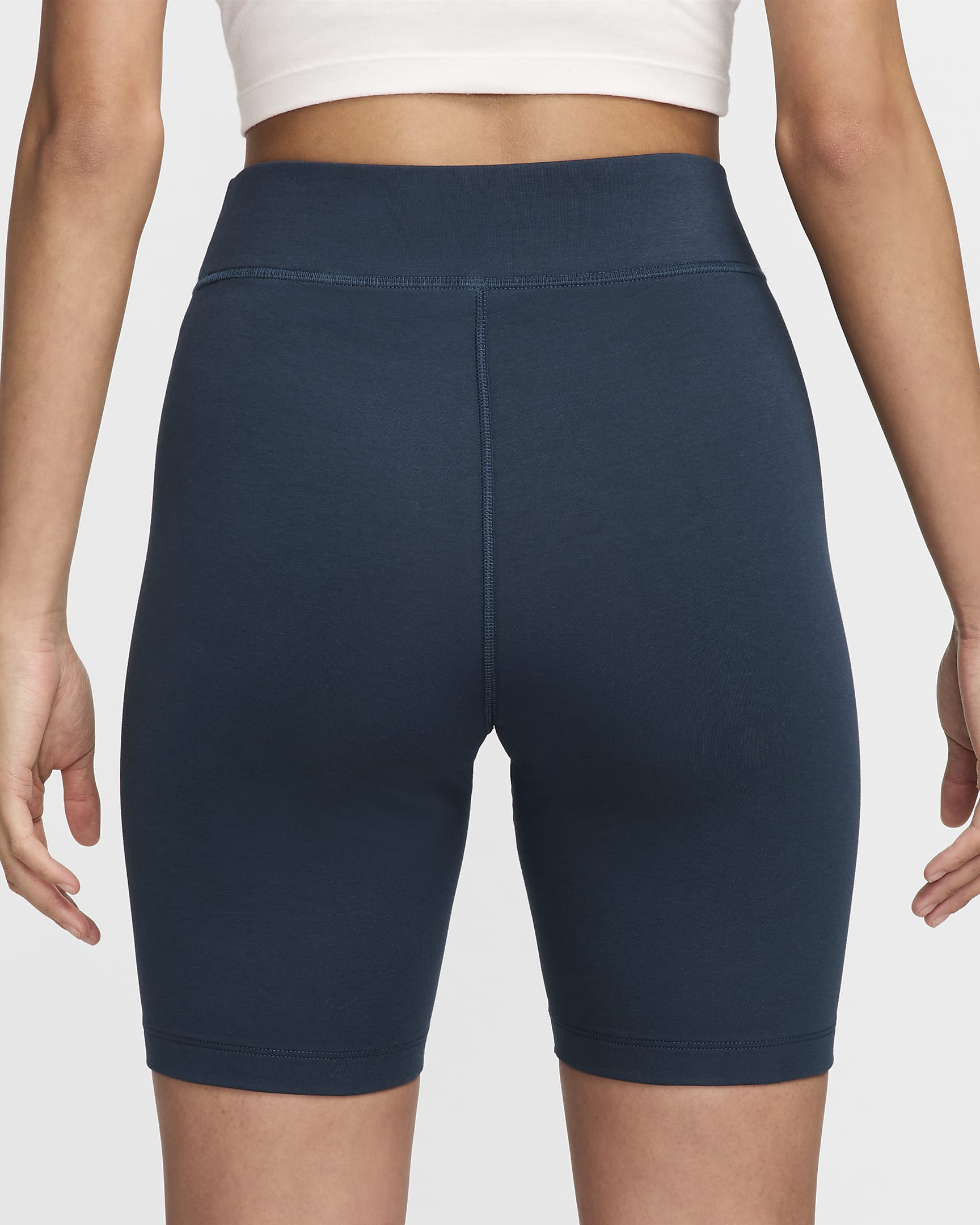 Nike Sportswear Classic Women's High-Waisted 8" Biker Shorts - Armory Navy/Sail