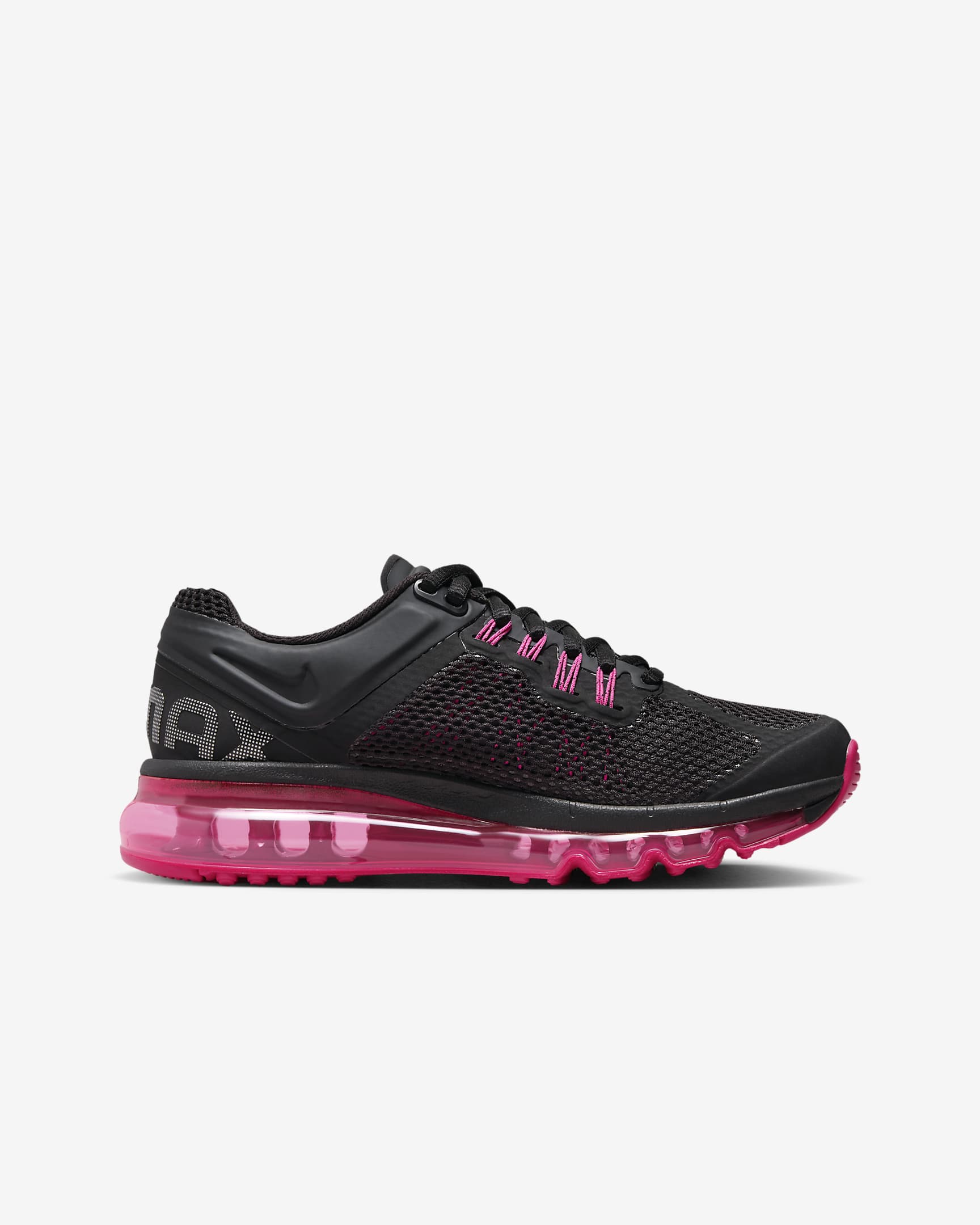 Nike Air Max 2013 sko til store barn - Svart/Dark Grey/Fusion Pink/Metallic Silver