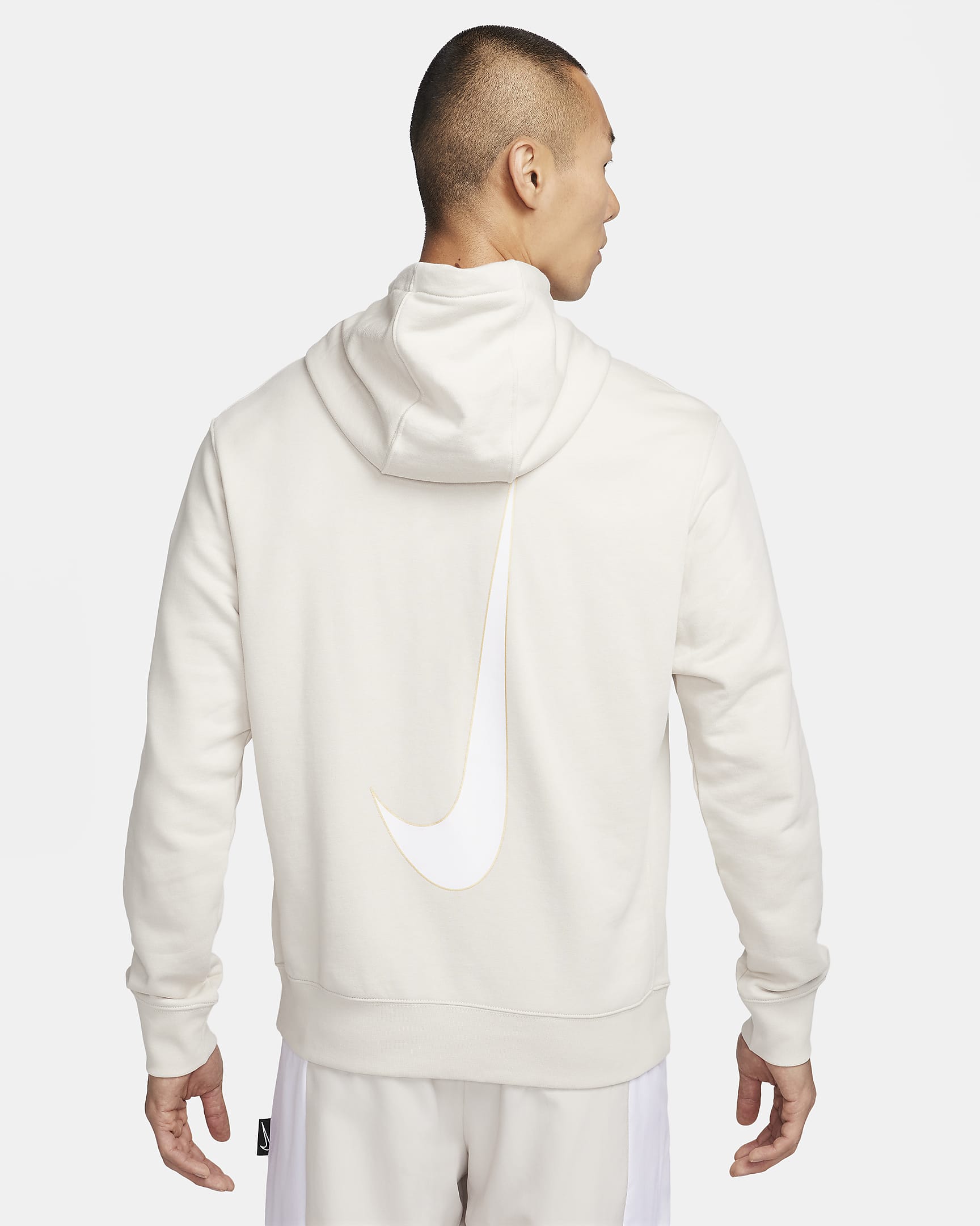 Nike Club Men's Pullover French Terry Soccer Hoodie - Light Orewood Brown/White