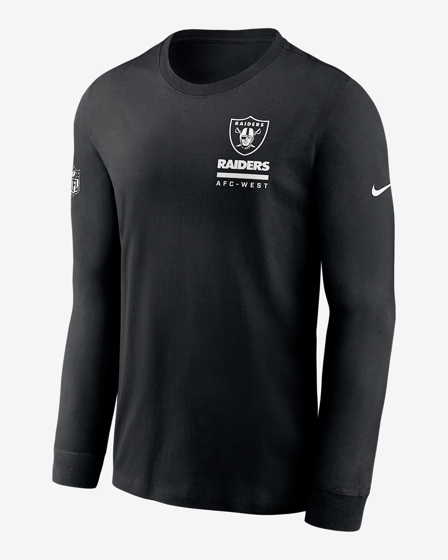 Las Vegas Raiders Sideline Team Issue Men's Nike Dri-FIT NFL Long-Sleeve T-Shirt - Black