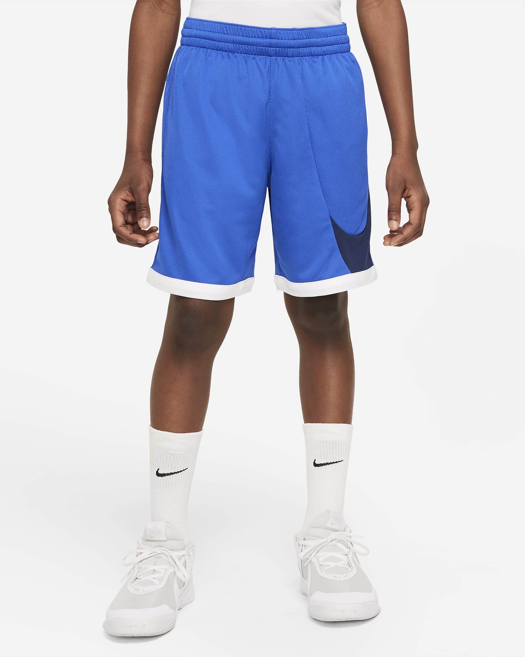 Nike Dri-FIT Big Kids' (Boys') Basketball Shorts - Game Royal/White/White/Midnight Navy