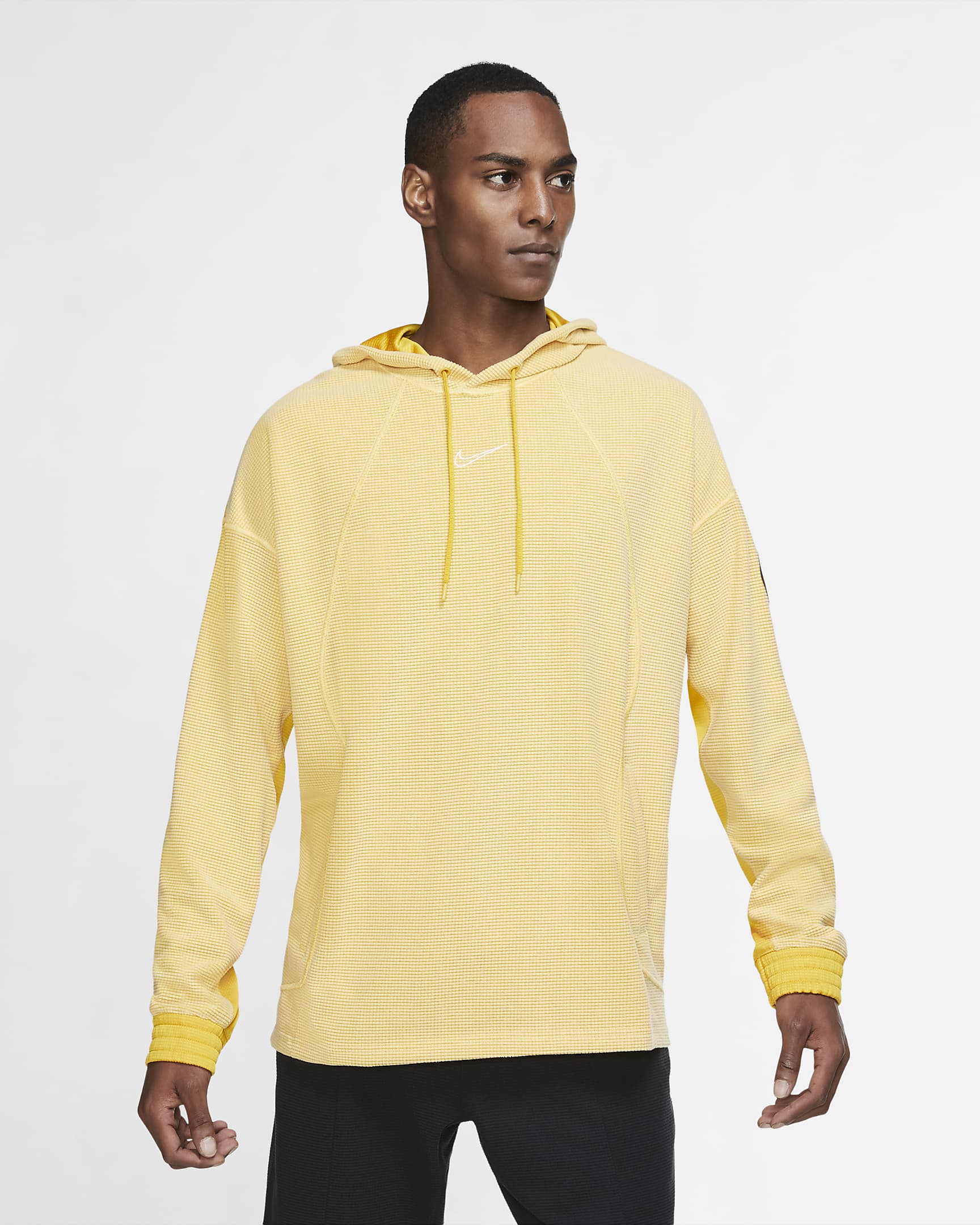 Nike Men's Fleece Pullover Training Hoodie - Dark Sulphur/Topaz Gold/Dark Sulphur/Sail