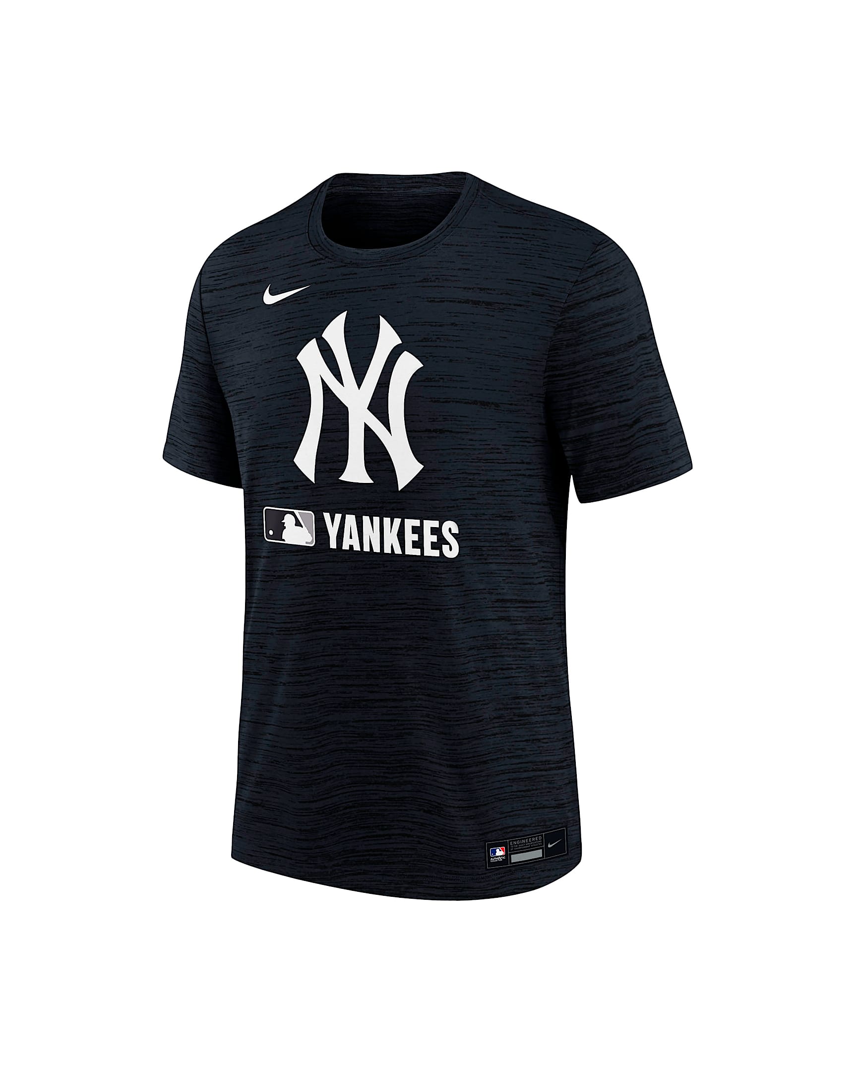 Playera Nike Dri-FIT de la MLB para niños talla grande New York Yankees Authentic Collection Velocity - Azul marino