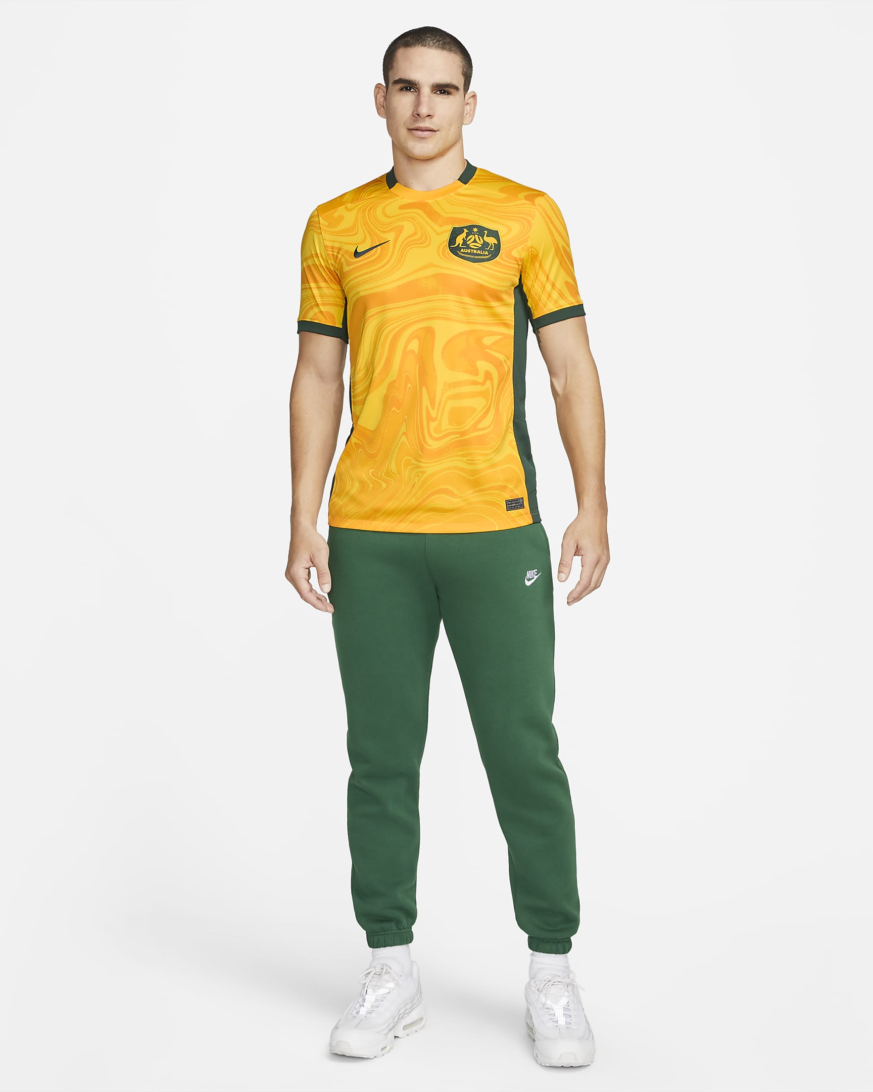 Australia 2023 Stadium Home Men's Nike Dri-FIT Football Shirt - Varsity Maize/Pro Green/Pro Green