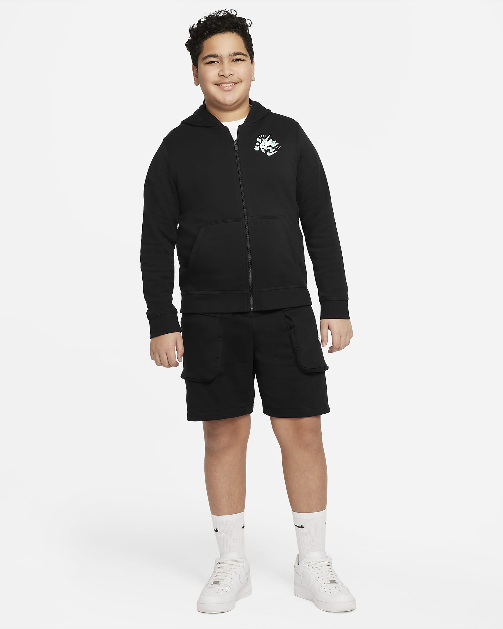Nike Sportswear Big Kids' (Boys') Full-Zip Hoodie (Extended Size). Nike.com