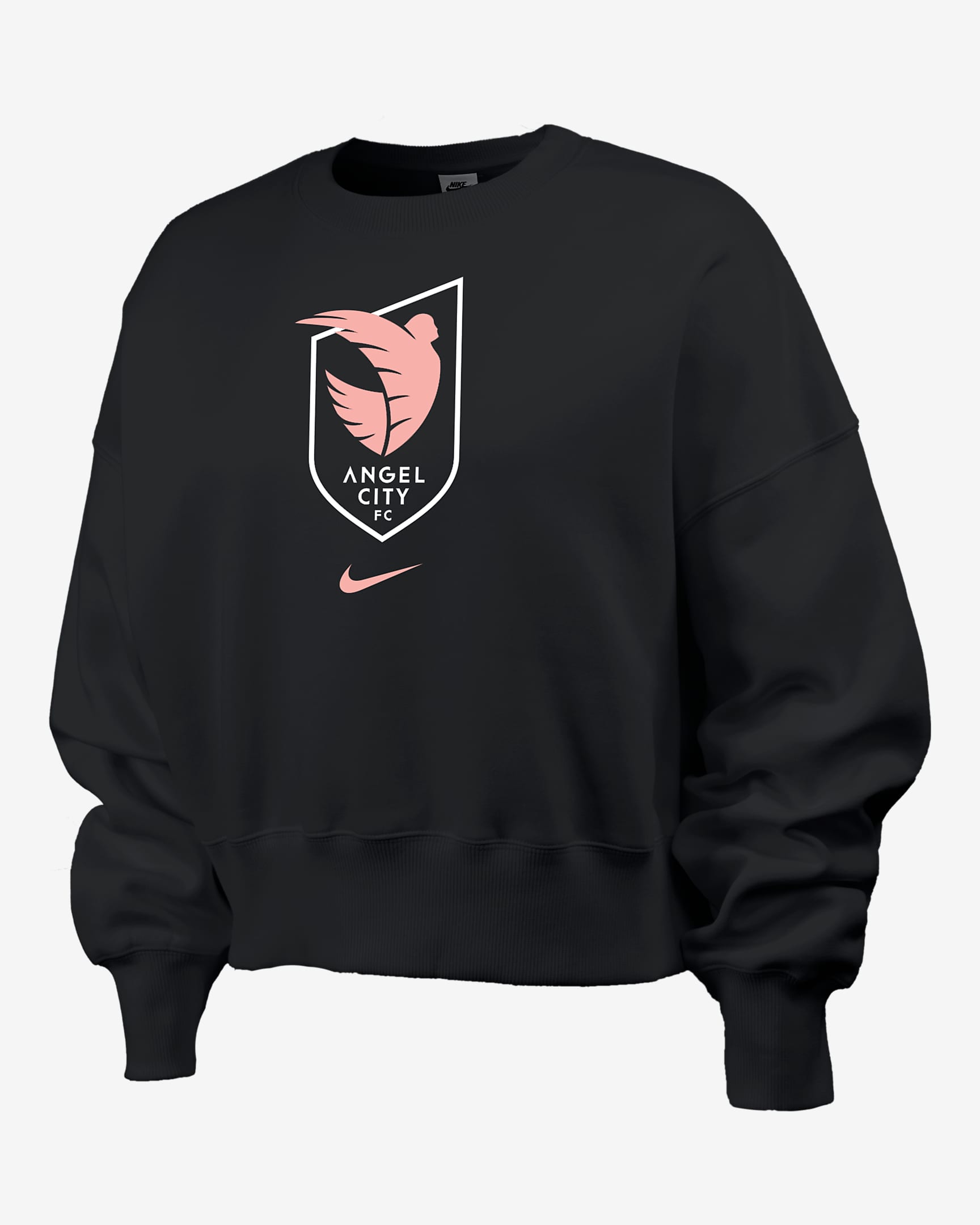 Sudadera de cuello redondo Nike de la NWSL para mujer Angel City FC Phoenix Fleece - Negro