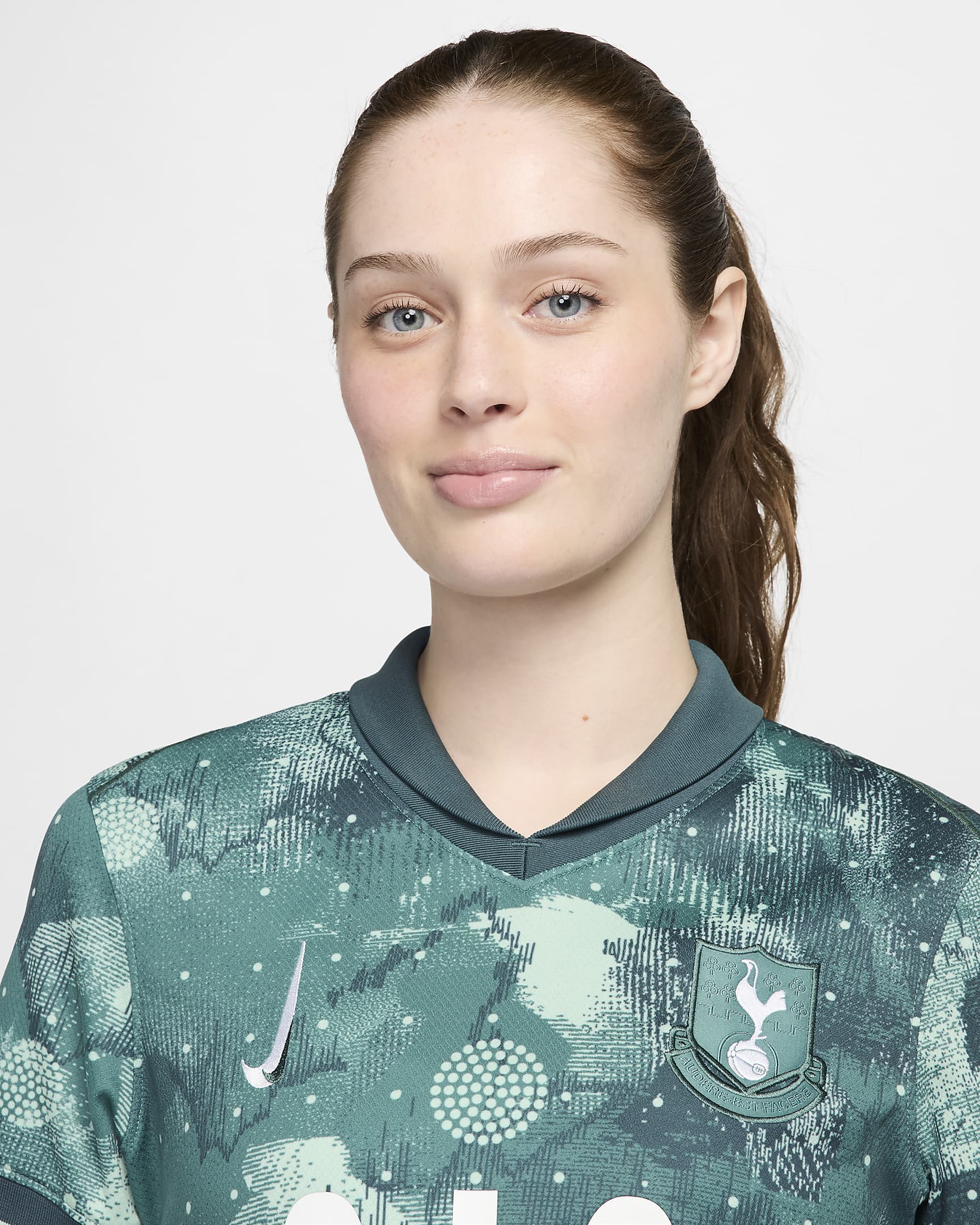 Tercera equipació Stadium Tottenham Hotspur 2024/25 Samarreta de futbol Replica Nike Dri-FIT - Dona - Enamel Green/Bicoastal/Blanc