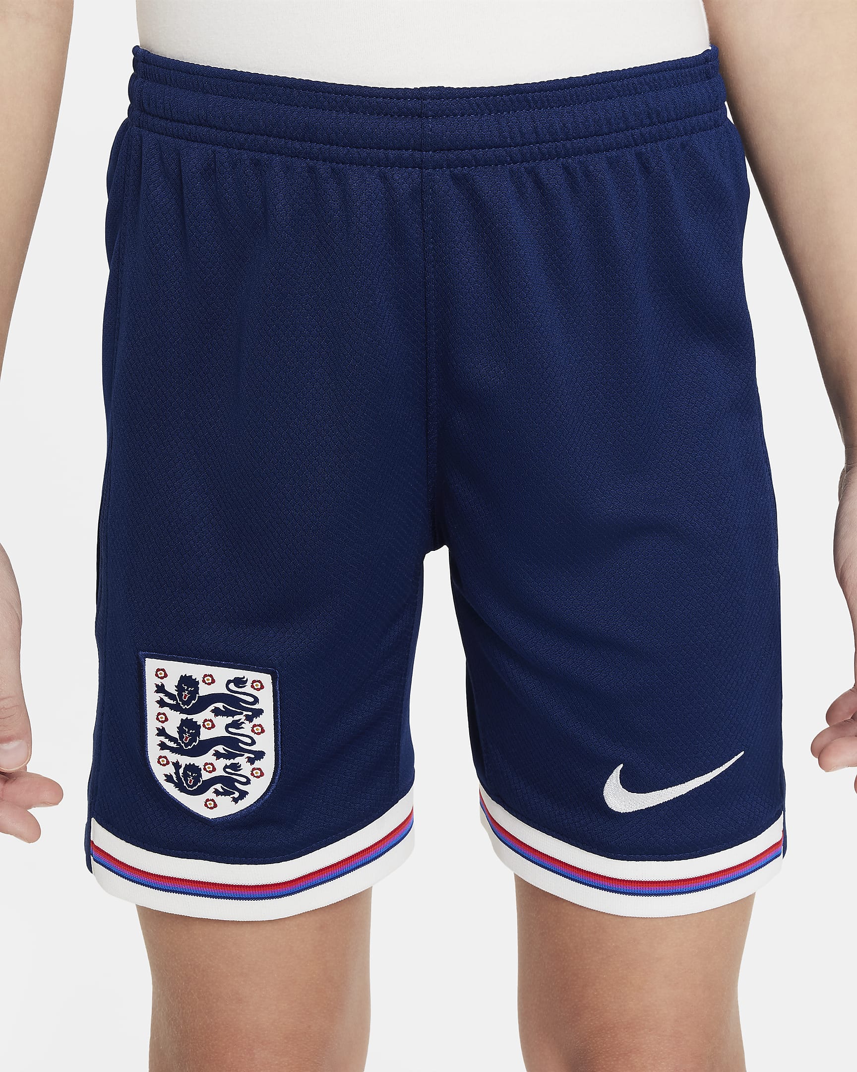 Shorts da calcio replica Nike Dri-FIT Inghilterra 2024 Stadium per ragazzo/a – Home - Blue Void/Bianco