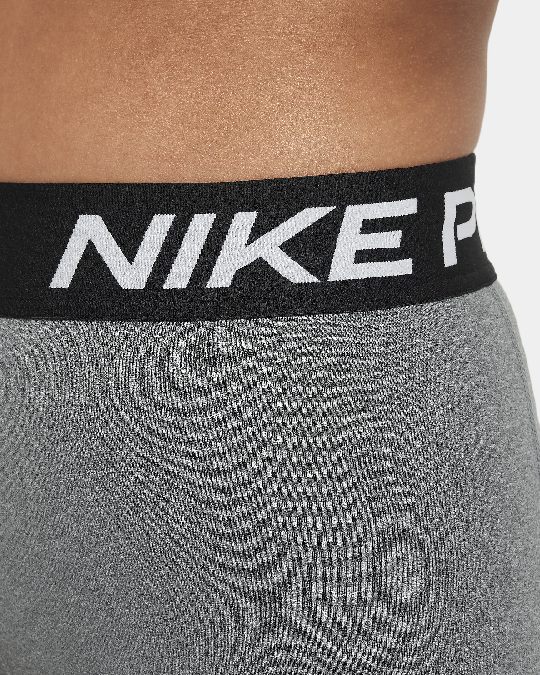 Legíny Nike Pro Dri-FIT pro větší děti (dívky) - Carbon Heather/Bílá