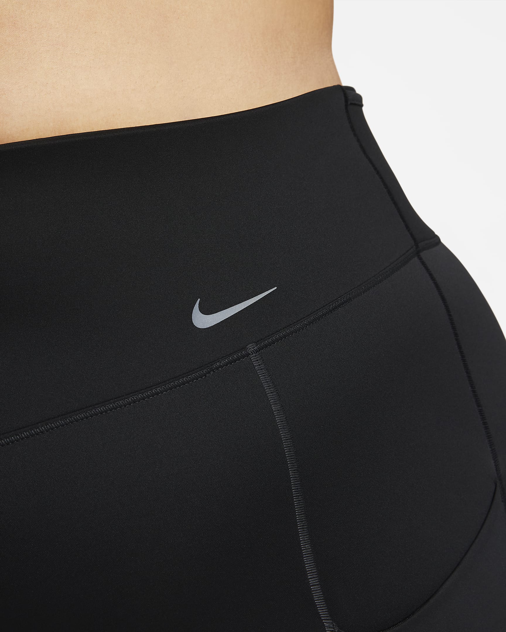 Nike Go Lange legging met hoge taille, zakken en goede ondersteuning voor dames (Plus Size) - Zwart/Zwart