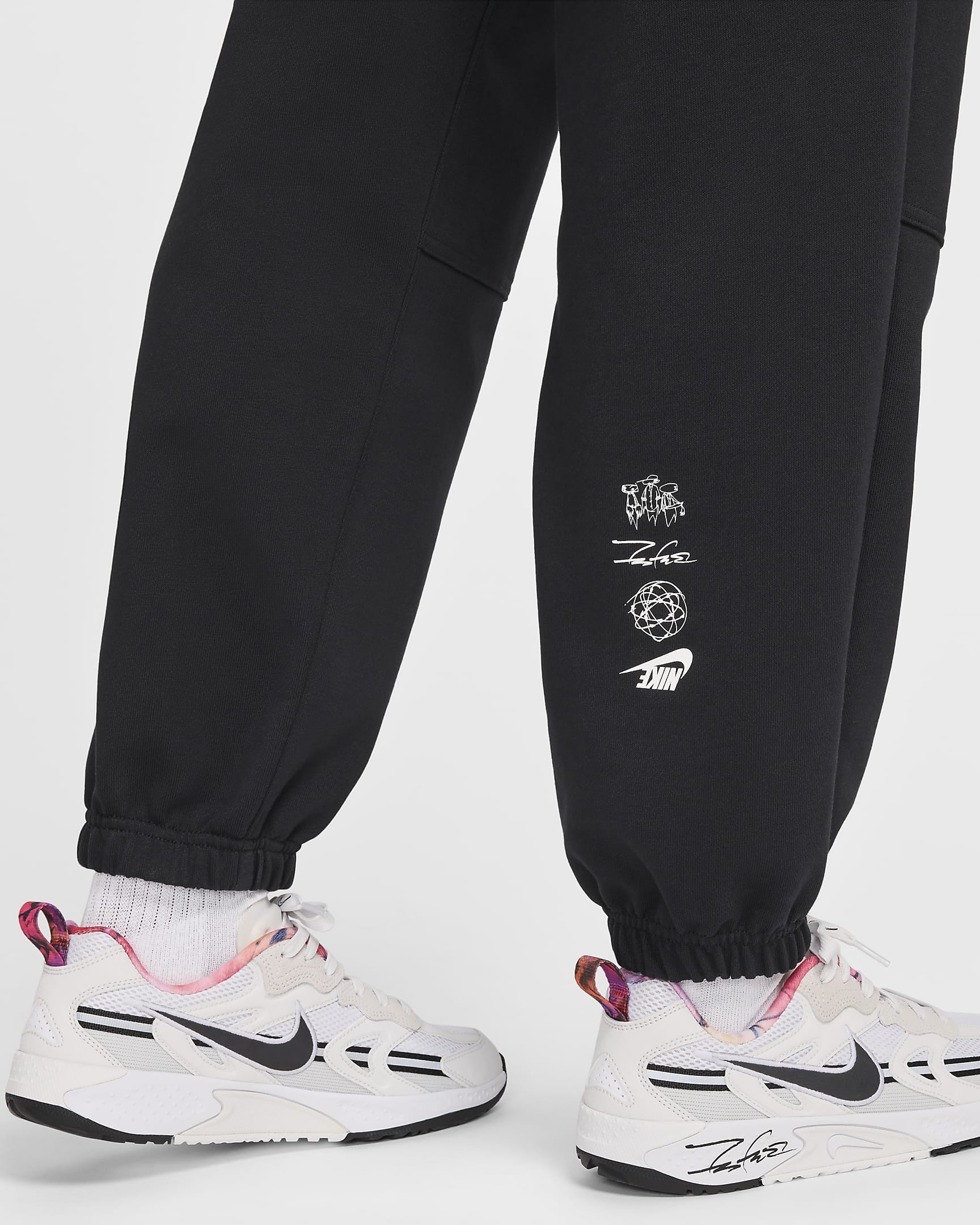 Pants de French Terry oversized de tiro medio para mujer Nike Sportswear Breaking - Negro