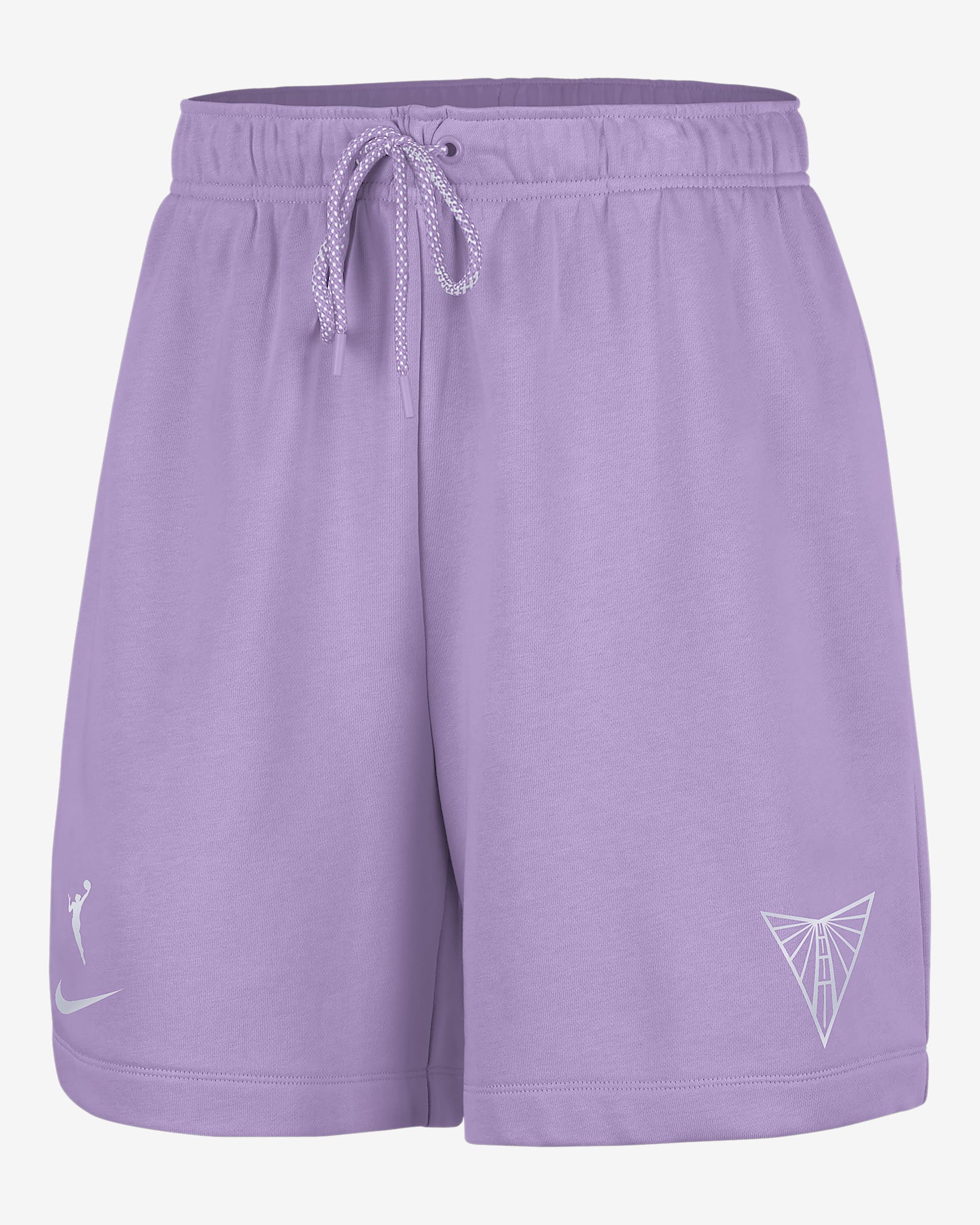 Golden State Valkyries Women's Nike WNBA 6" Fleece Shorts - Urban Lilac/White