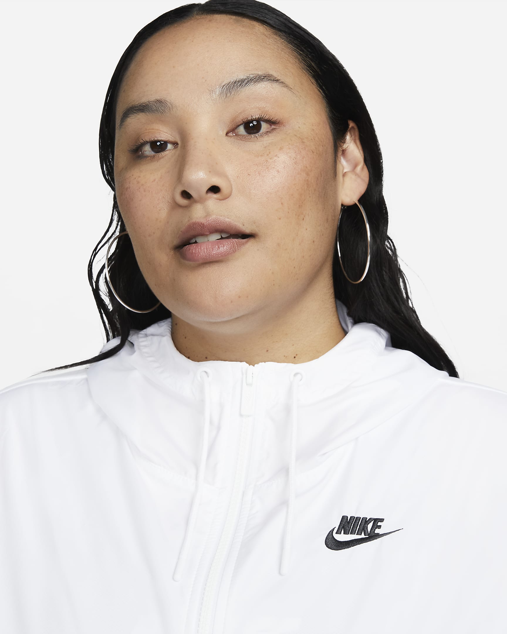 Nike Sportswear Essential Repel Women's Woven Jacket (Plus Size) - White/Black