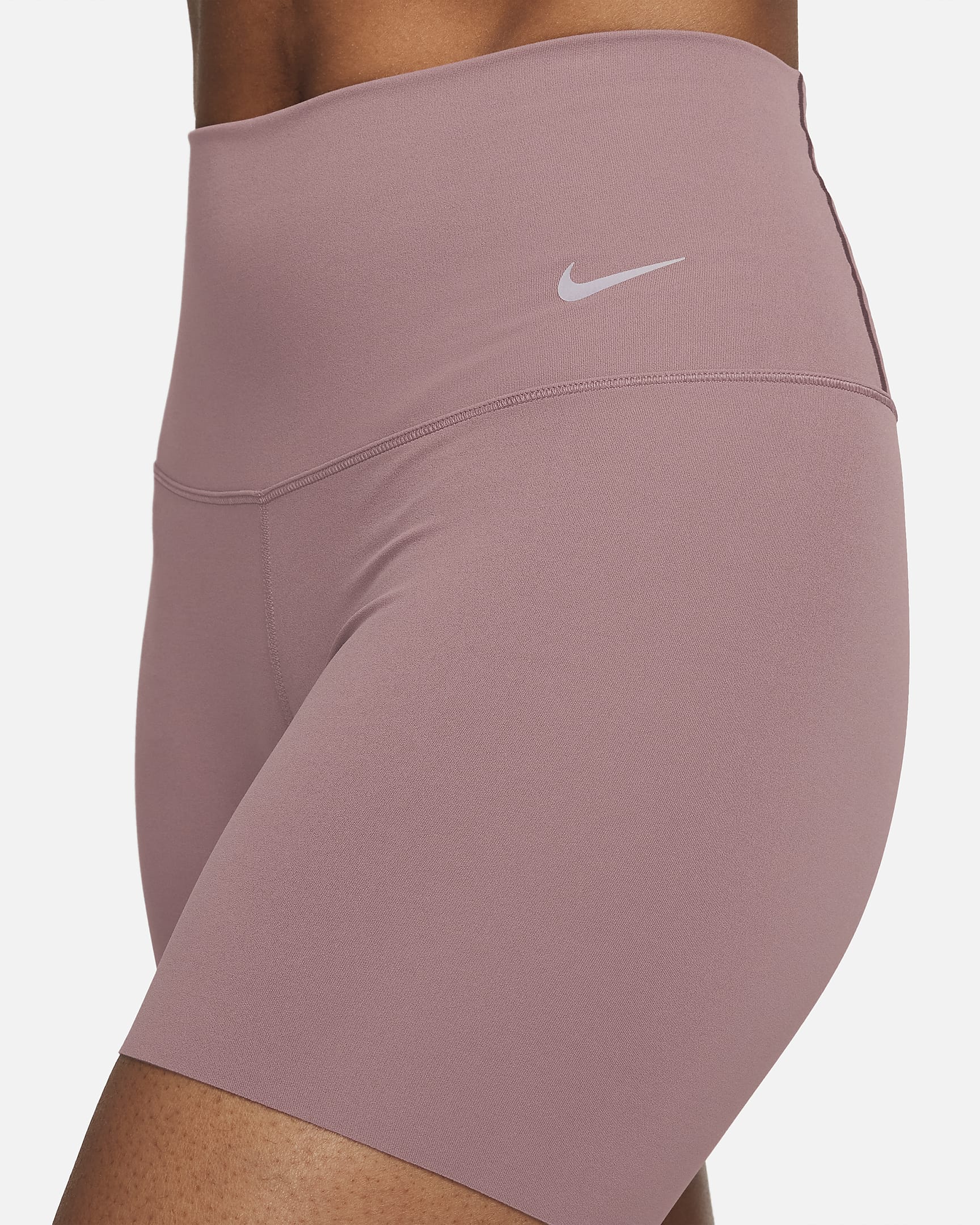 Nike Zenvy Women's Gentle-Support High-Waisted 13cm (approx.) Biker Shorts - Smokey Mauve/Black