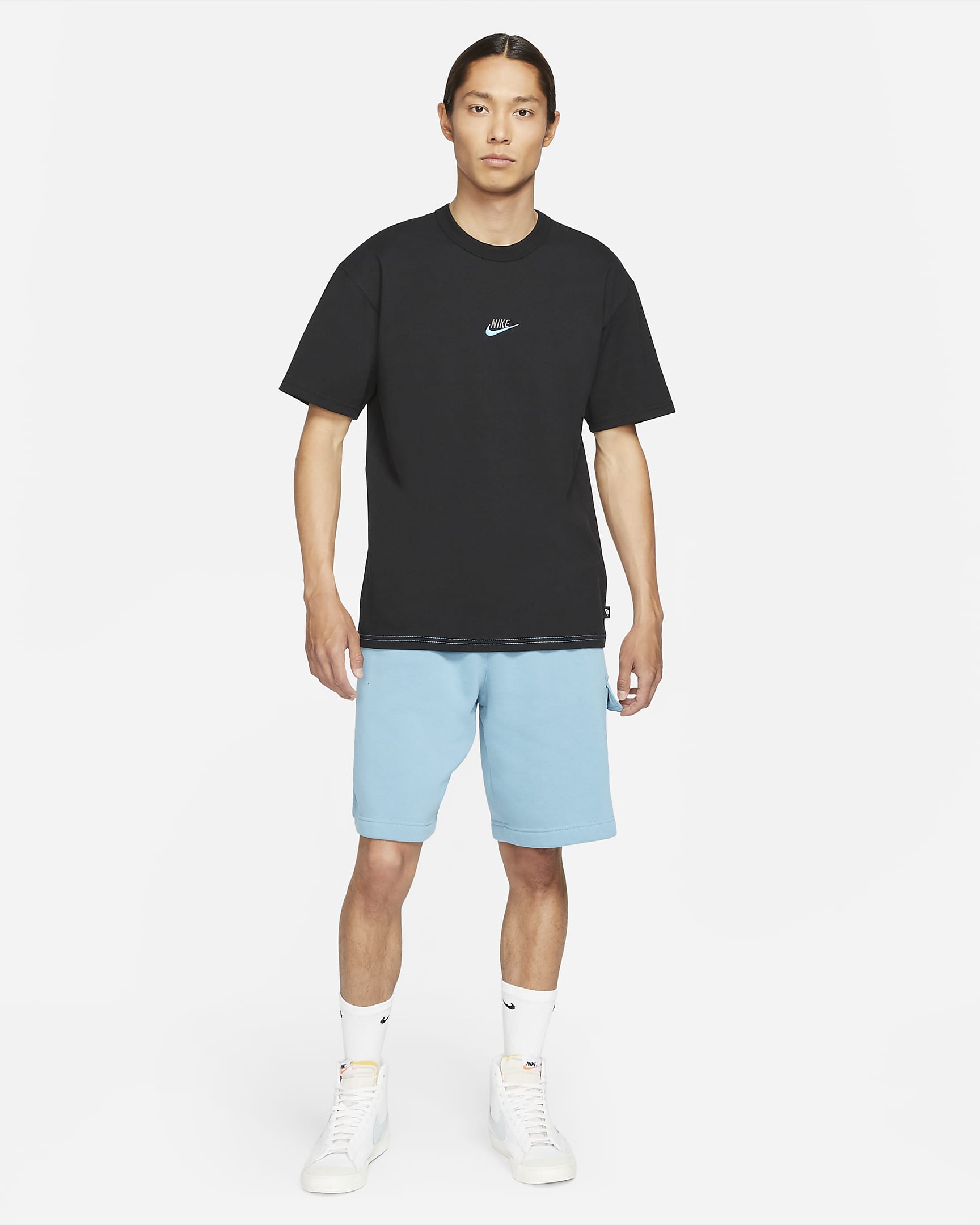 Nike Sportswear Premium Essential Men's T-Shirt - Black/Dark Grey/Chlorine Blue