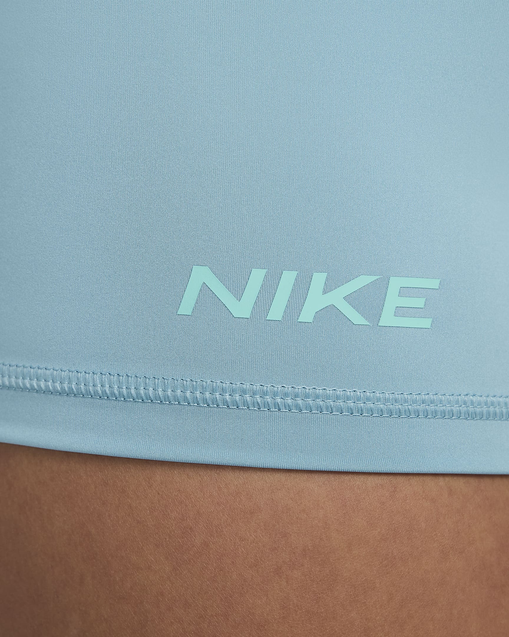 Nike Pro Women's Mid-Rise 3" Graphic Biker Shorts - Denim Turquoise/Glacier Blue/Green Frost/White