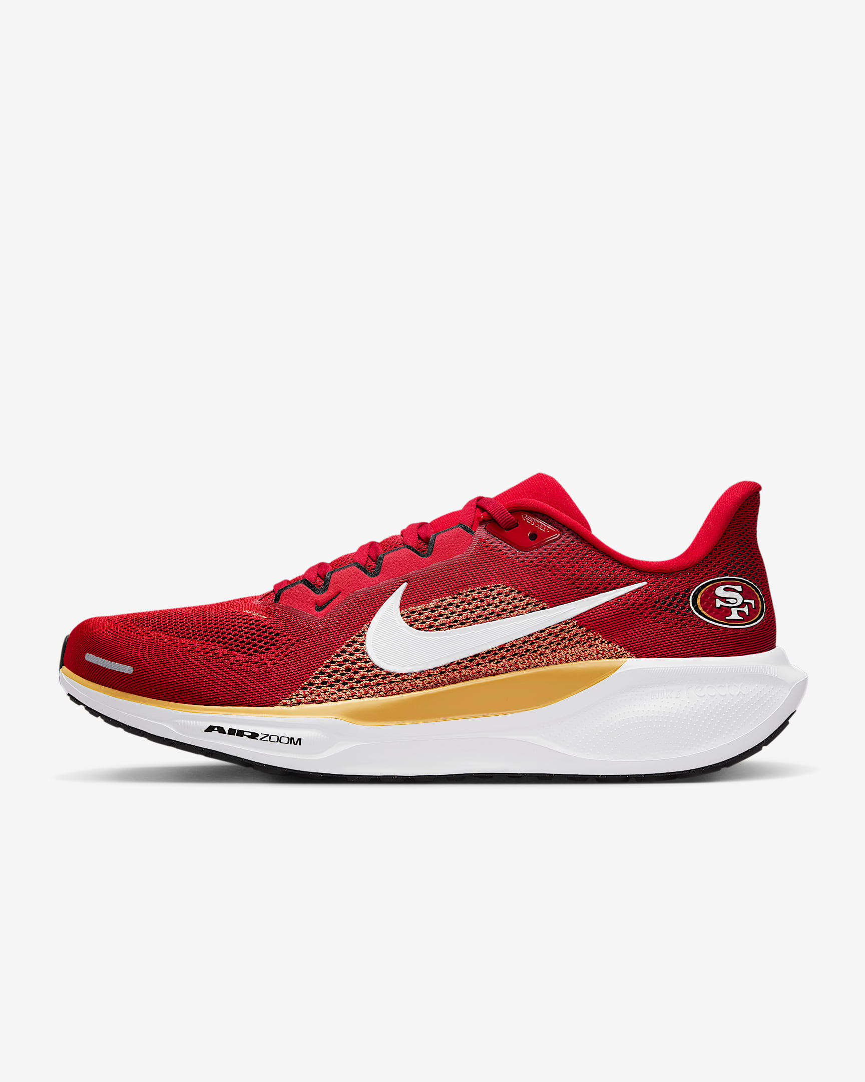 San Francisco 49ers Pegasus 41 Men's Nike NFL Road Running Shoes - Gym Red/Club Gold/White