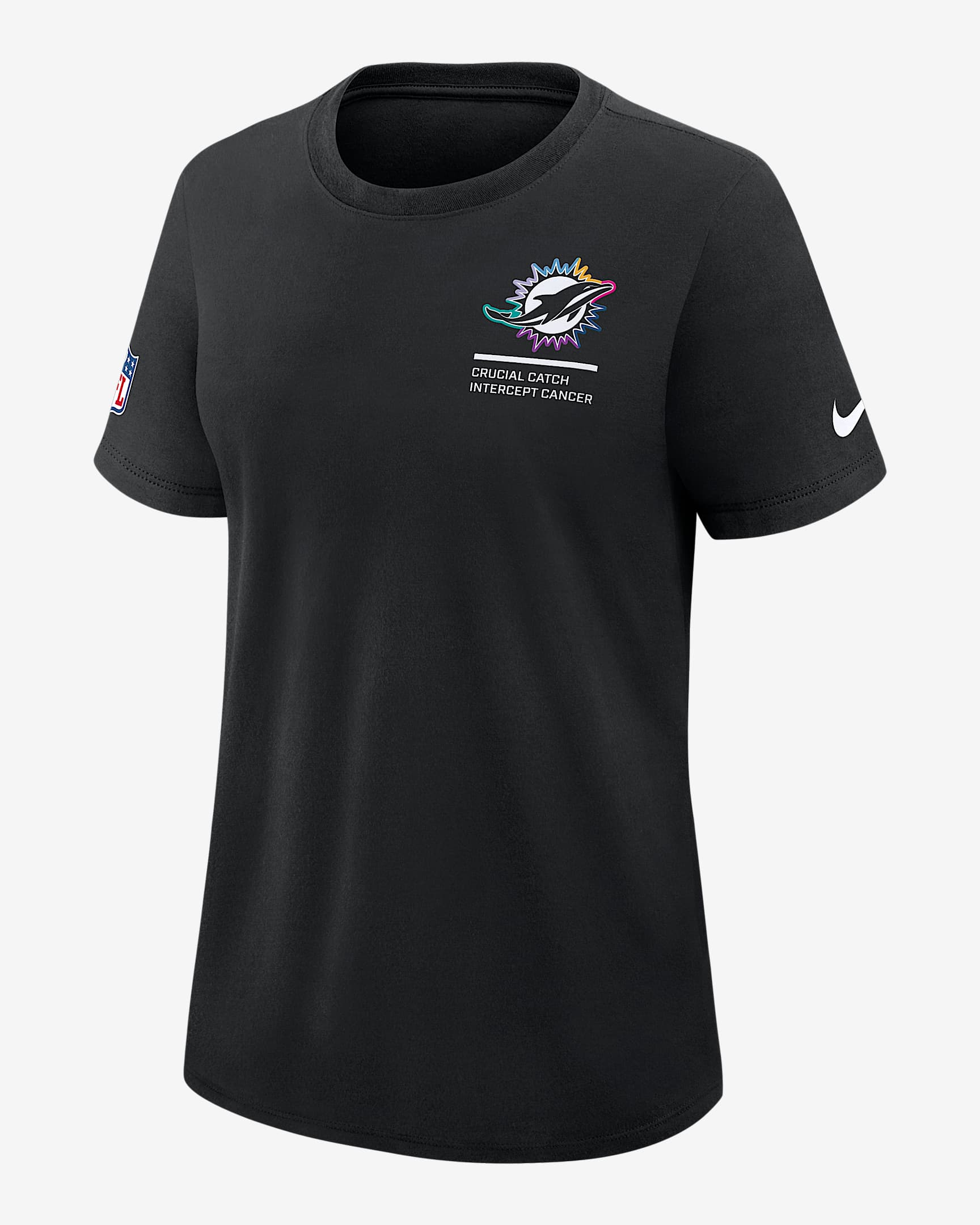 Miami Dolphins Crucial Catch Women's Nike Dri-FIT NFL T-Shirt - Black