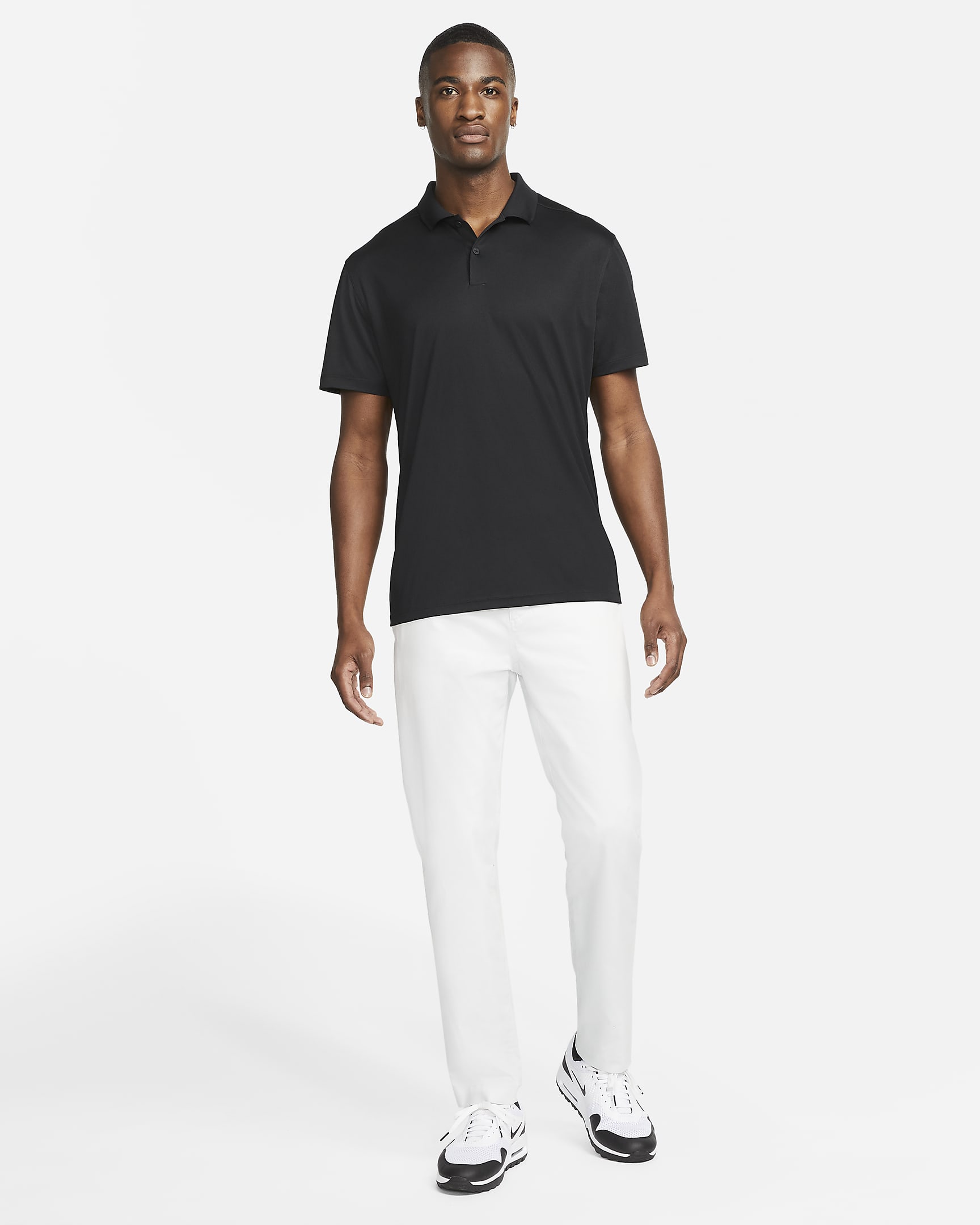 Nike Dri-FIT Victory Men's Golf Polo - Black/White