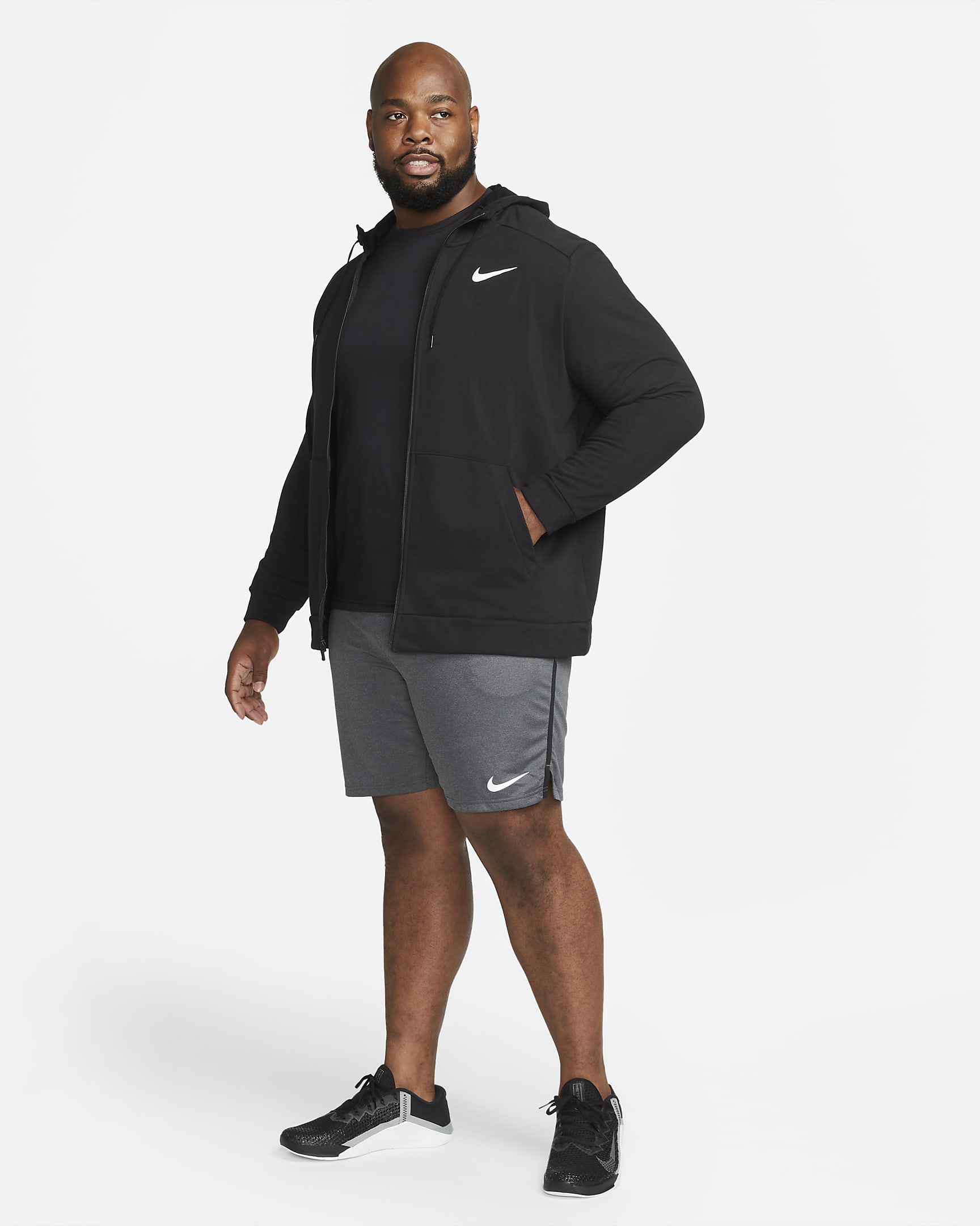 Nike Dry Men's Dri-FIT Hooded Fitness Full-Zip Hoodie. Nike SI