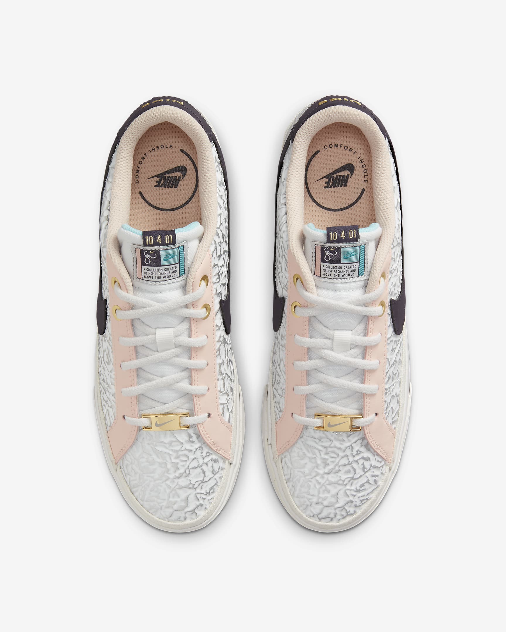 Nike Court Legacy Serena Williams Design Crew 女鞋 - Summit White/Pale Coral/Metallic Gold/Cave Purple