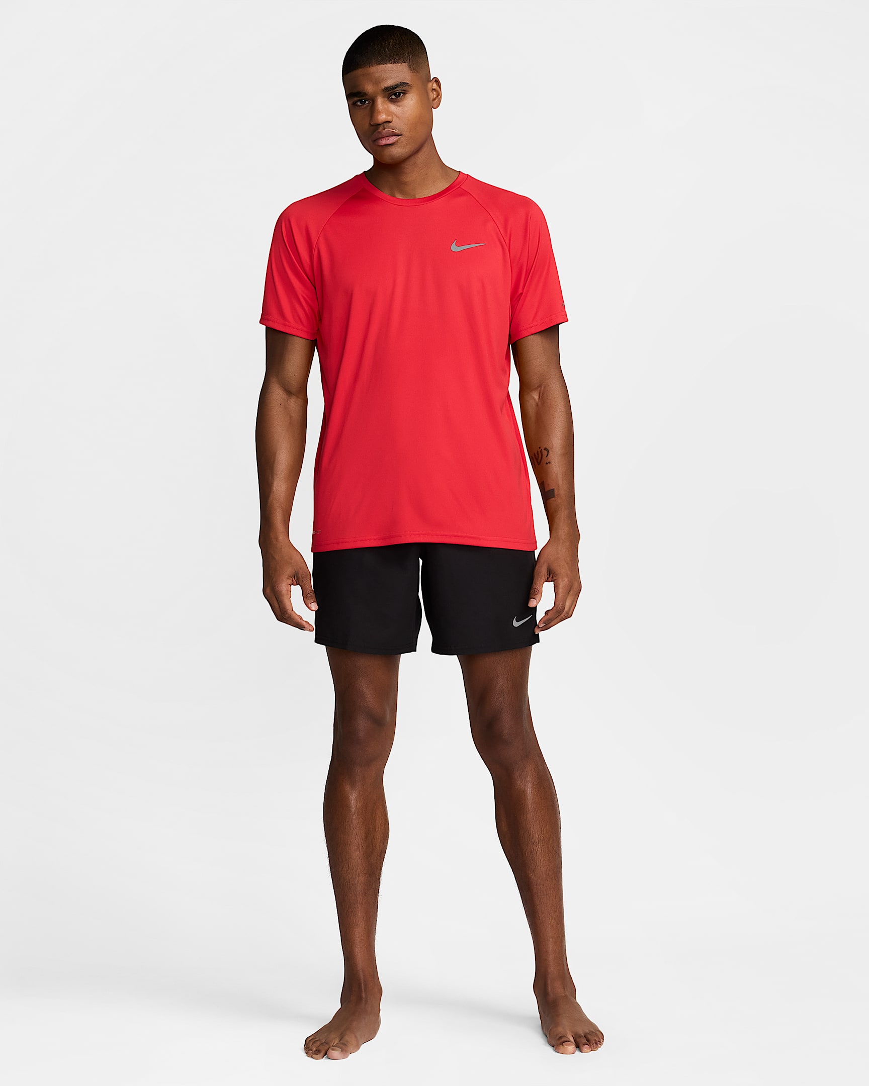 Nike Essential Men's Short-Sleeve Hydroguard Swim Shirt - University Red