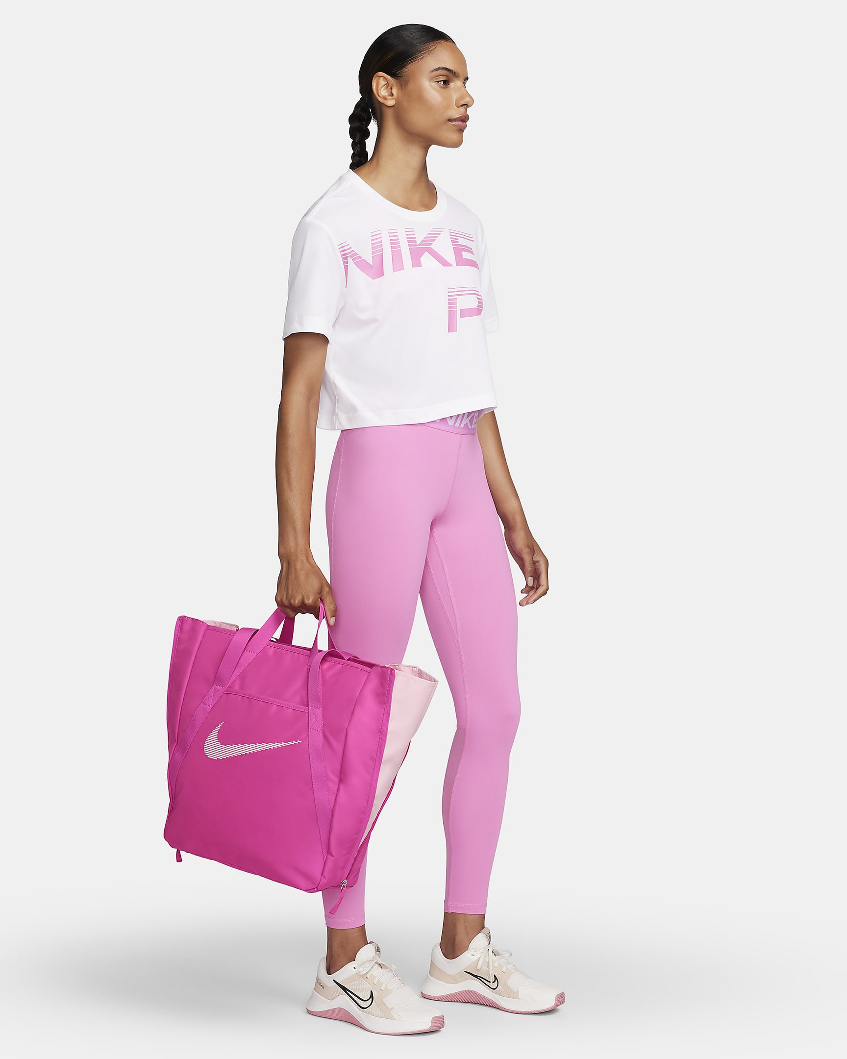 Bolsa tipo tote para gimnasio (28 L) Nike - Fucsia láser/Fucsia láser/Rosa suave medio