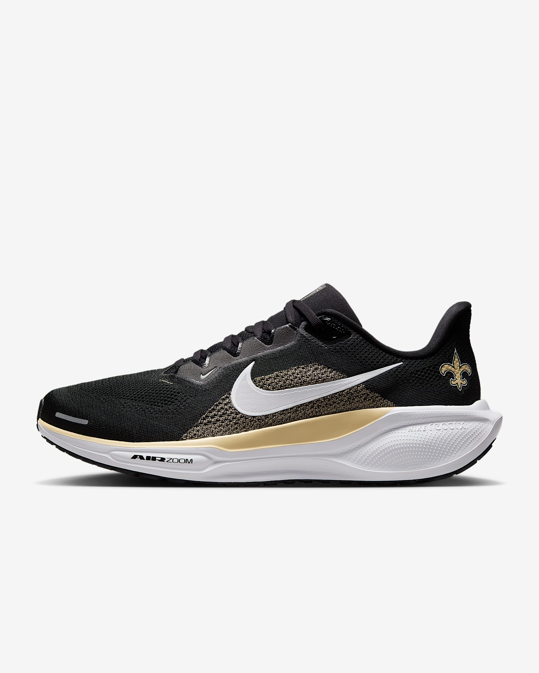 New Orleans Saints Pegasus 41 Men's Nike NFL Road Running Shoes - Black/Team Gold/White