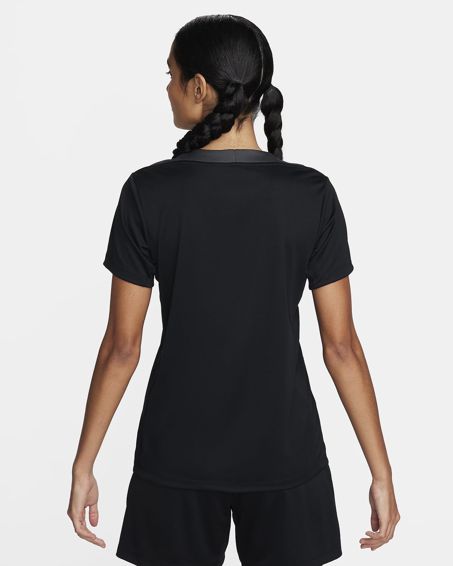 Nike Strike voetbaltop met Dri-FIT en korte mouwen voor dames - Zwart/Anthracite/Wit