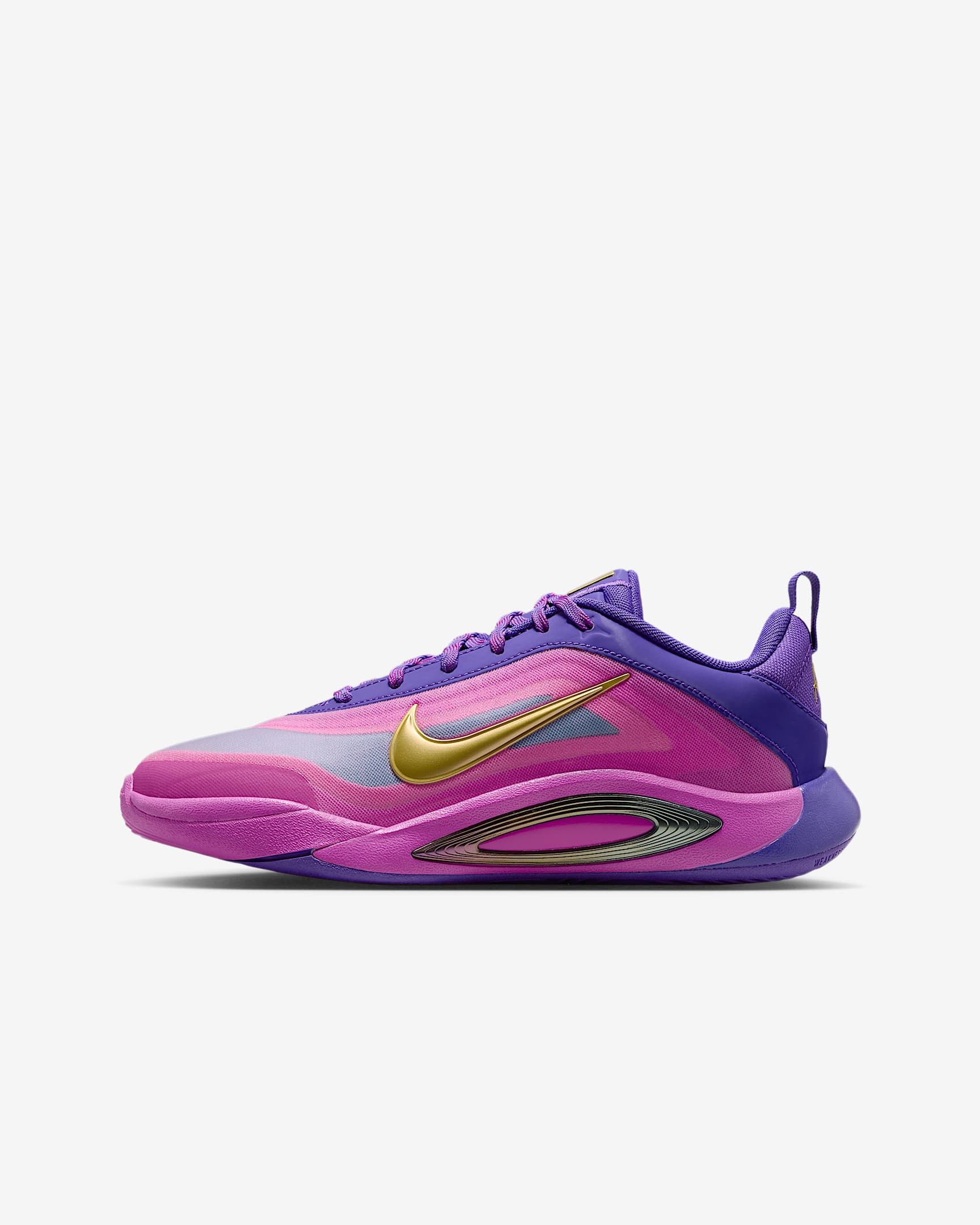 A'One A'ja Wilson Big Kids' Basketball Shoes - Fierce Purple/Hyper Violet/Hyper Magenta/Metallic Gold