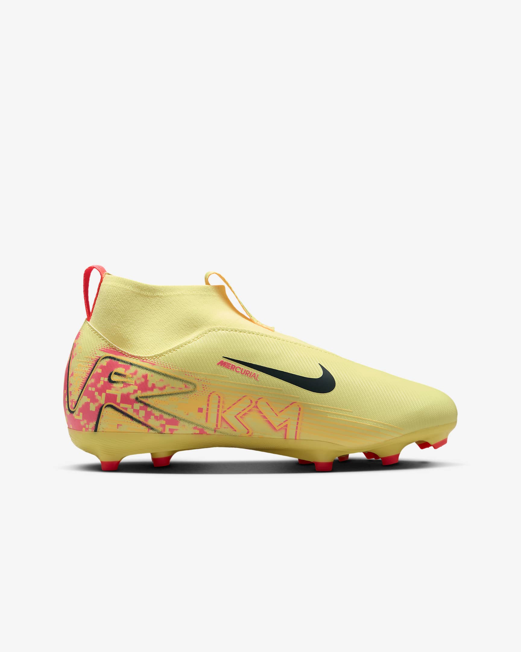 Nike Jr. Mercurial Superfly 10 Academy 'Kylian Mbappé' Younger/Older Kids' MG High-Top Football Boot - Light Laser Orange/Armoury Navy